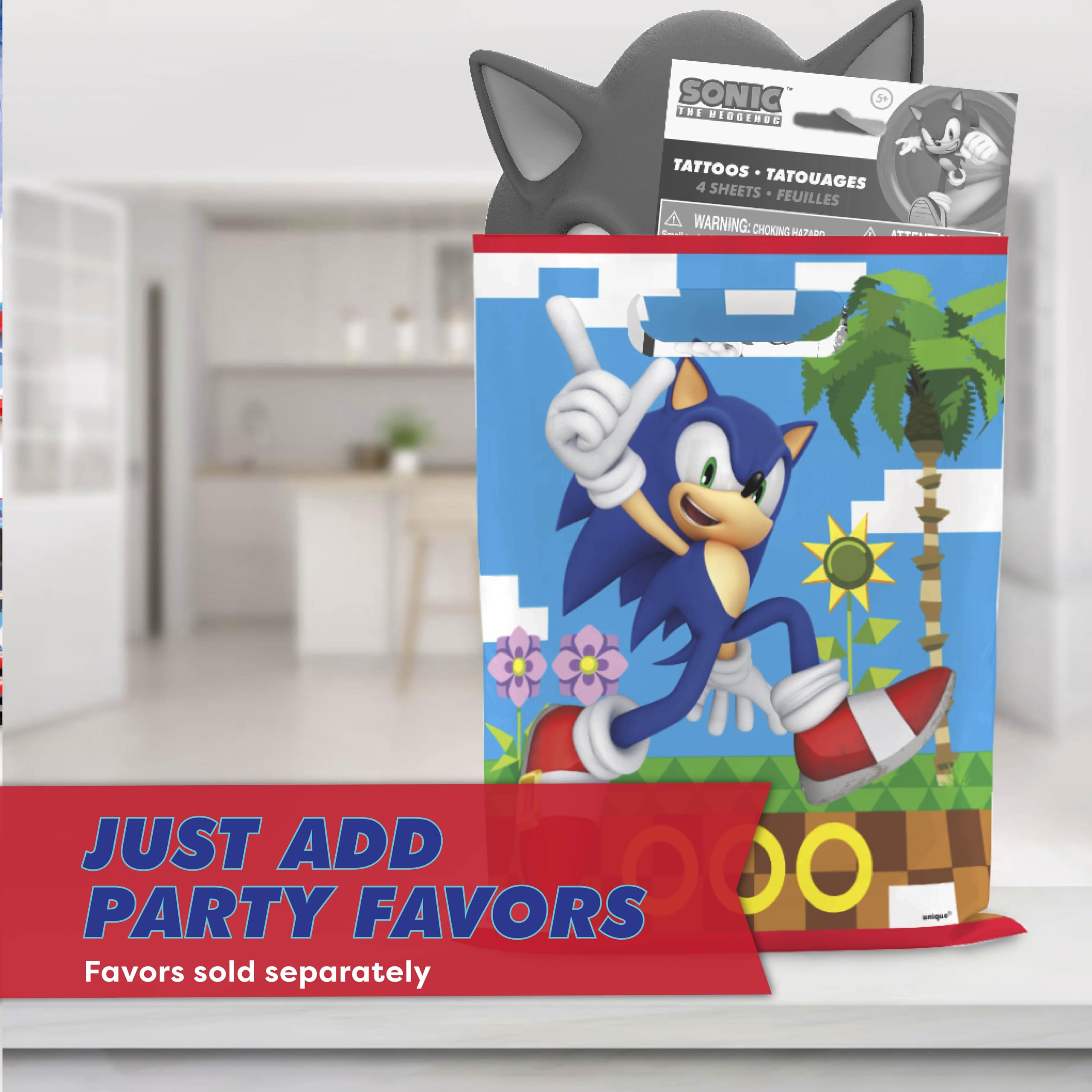 Foto 4 | Bolsas De Fiesta Unique Sonic De 24 Unidades Con Pegatina Sonic Birthday - Venta Internacional.