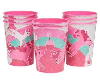 Foto 2 | Vaso Para Fiestas American Greetings, Unicornio, 16 Onzas, Plástico (8 Unidades) - Venta Internacional.