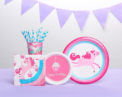 Foto 3 | Vaso Para Fiestas American Greetings, Unicornio, 16 Onzas, Plástico (8 Unidades) - Venta Internacional.