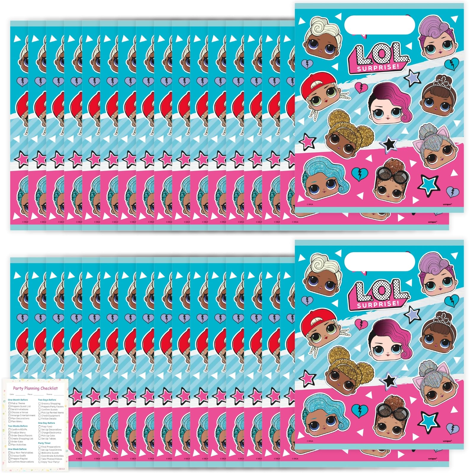 Foto 1 | Bolsas Para Regalos De Fiesta Únicas, Lol, Paquete De 16 Con Lista De Verificación - Venta Internacional.