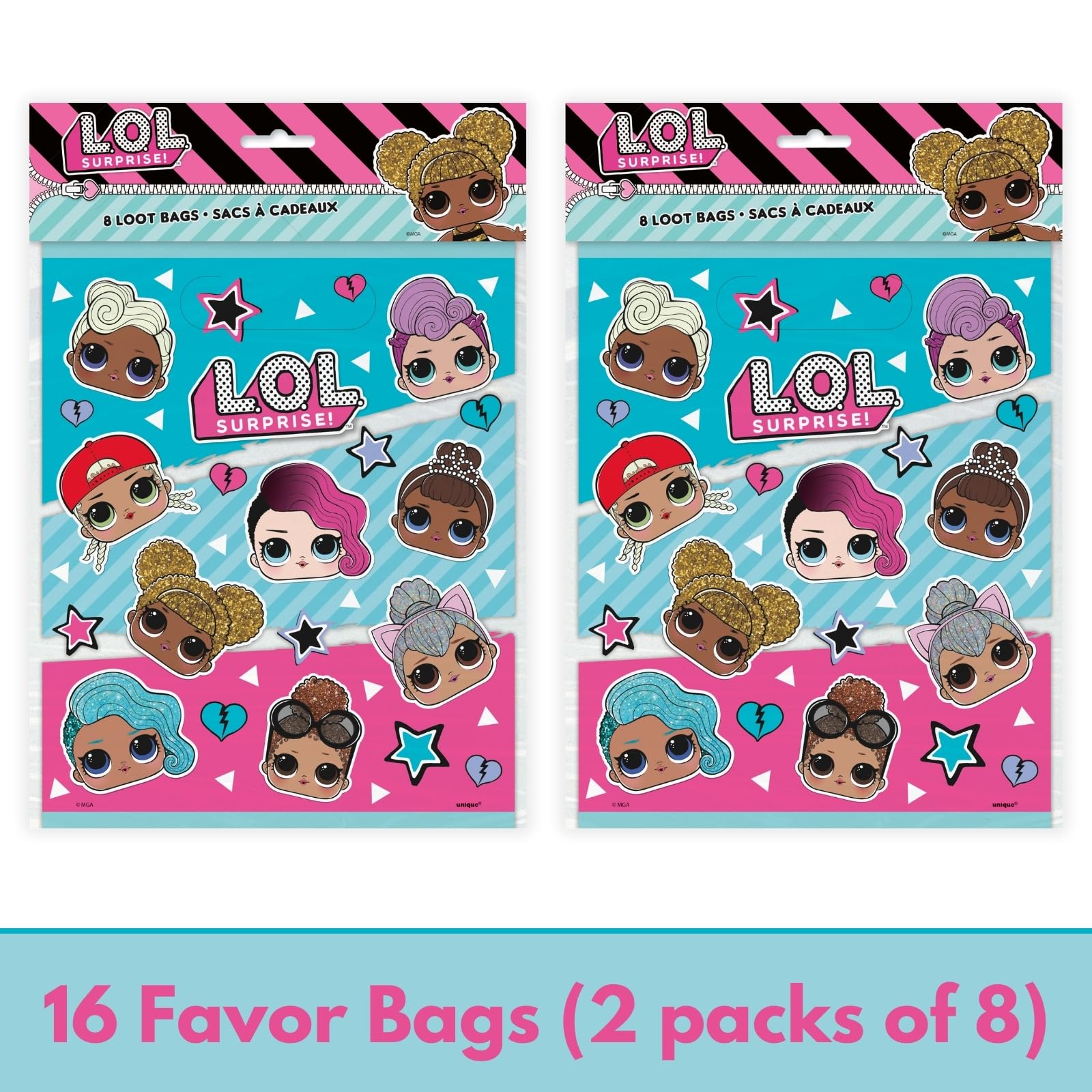 Foto 2 | Bolsas Para Regalos De Fiesta Únicas, Lol, Paquete De 16 Con Lista De Verificación - Venta Internacional.