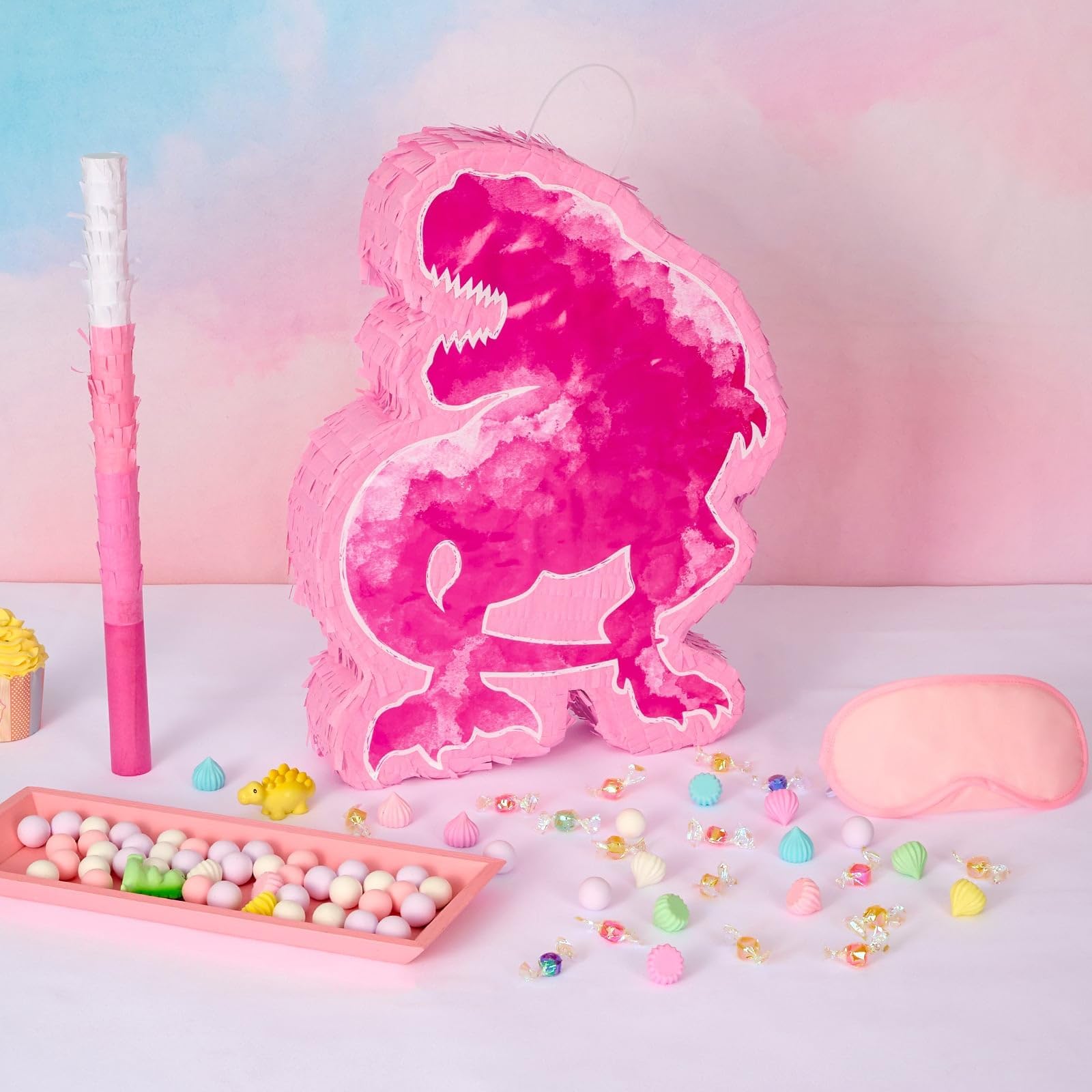 Foto 5 pulgar | Piñata De Dinosaurio Wernnsai Acuarela Rosa Fiesta De Cumpleaños - Venta Internacional.