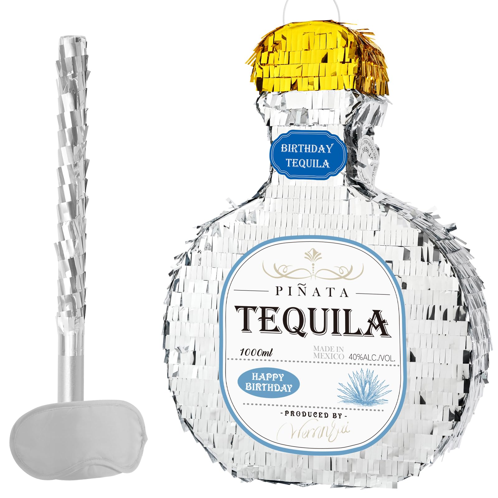 Botella De Tequila Para Piñata Wernnsai Silver Patron, 30 Cm - Venta Internacional.