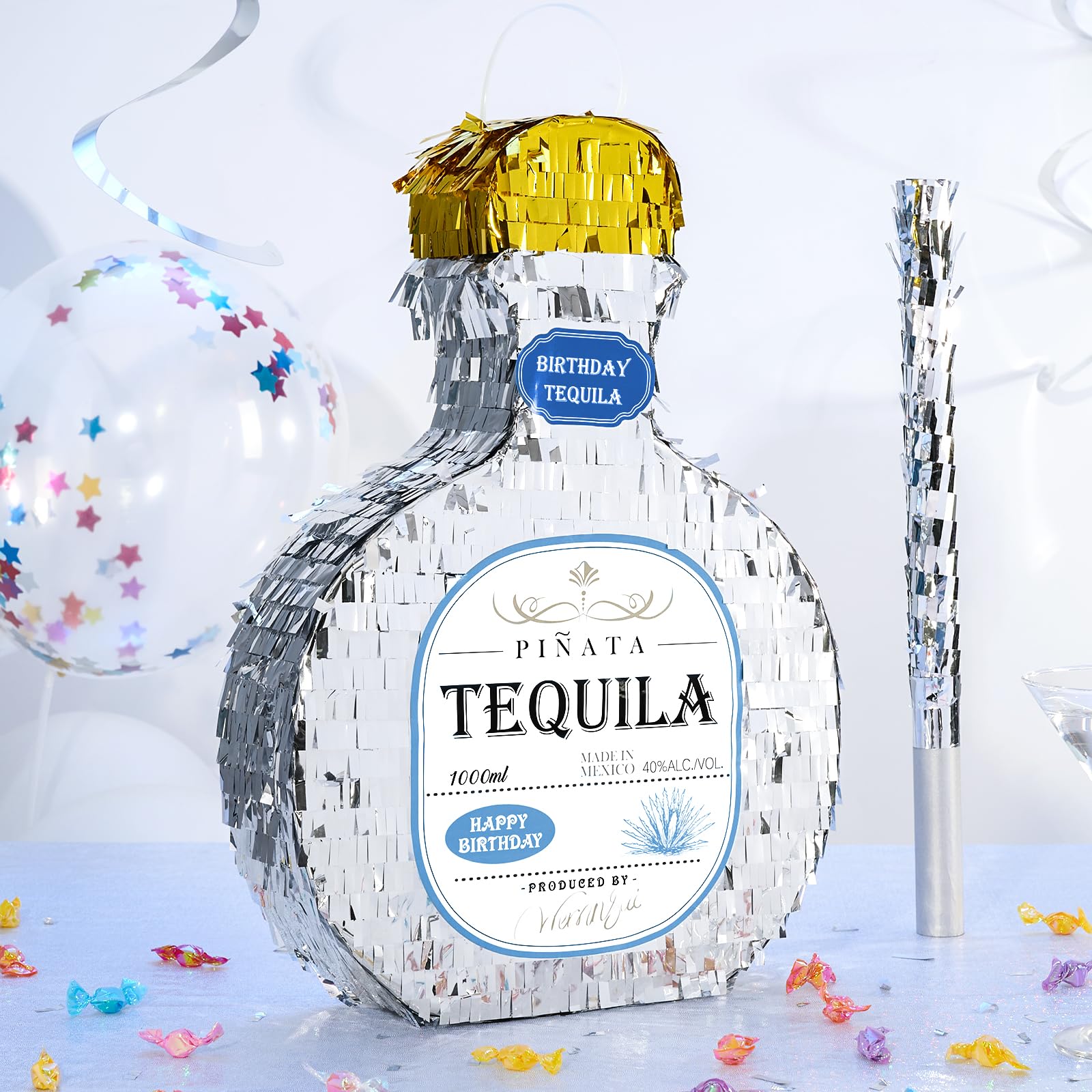 Foto 3 pulgar | Botella De Tequila Para Piñata Wernnsai Silver Patron, 30 Cm - Venta Internacional.