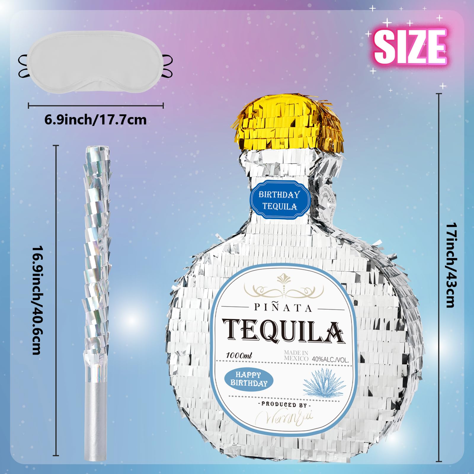 Foto 4 pulgar | Botella De Tequila Para Piñata Wernnsai Silver Patron, 30 Cm - Venta Internacional.