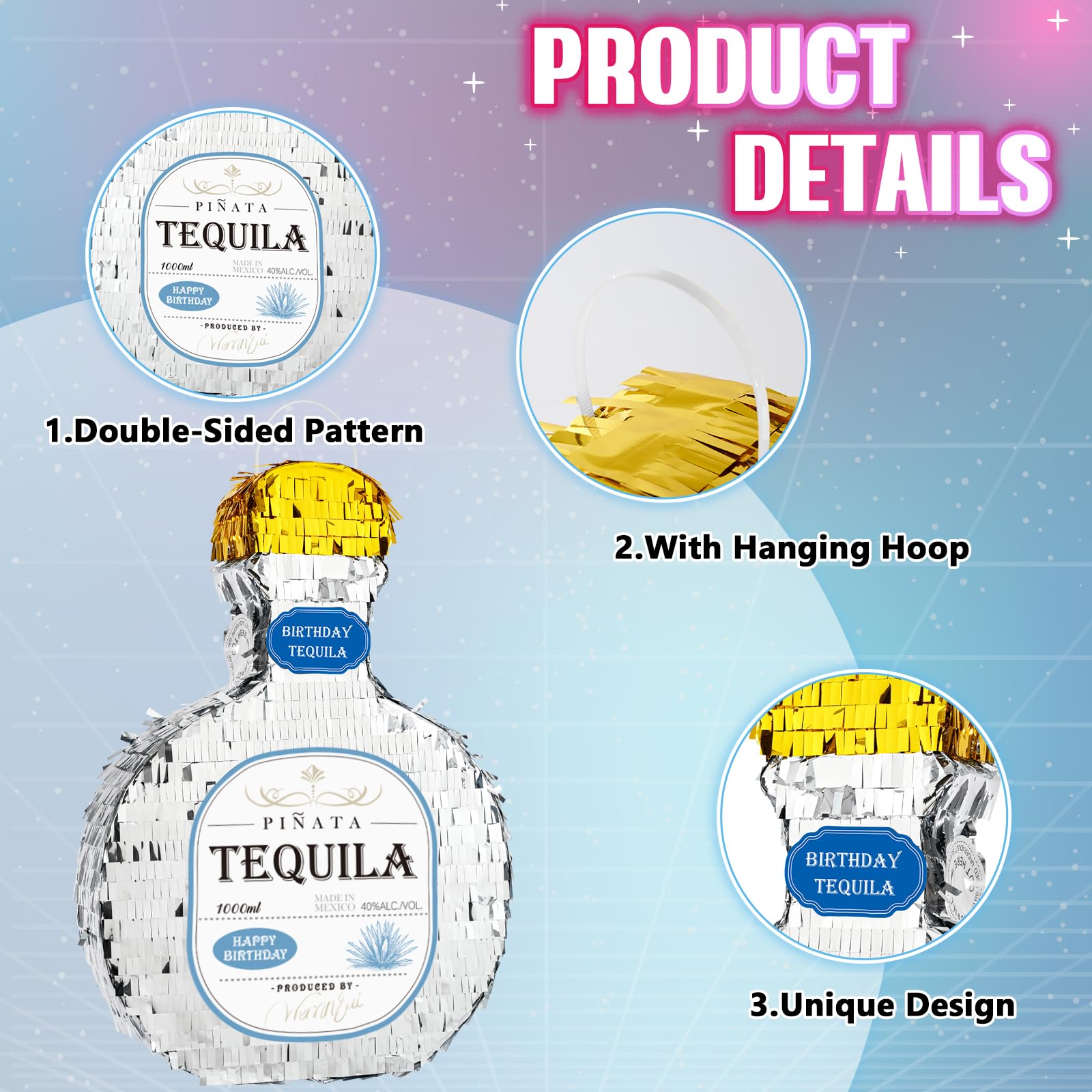 Foto 5 pulgar | Botella De Tequila Para Piñata Wernnsai Silver Patron, 30 Cm - Venta Internacional.