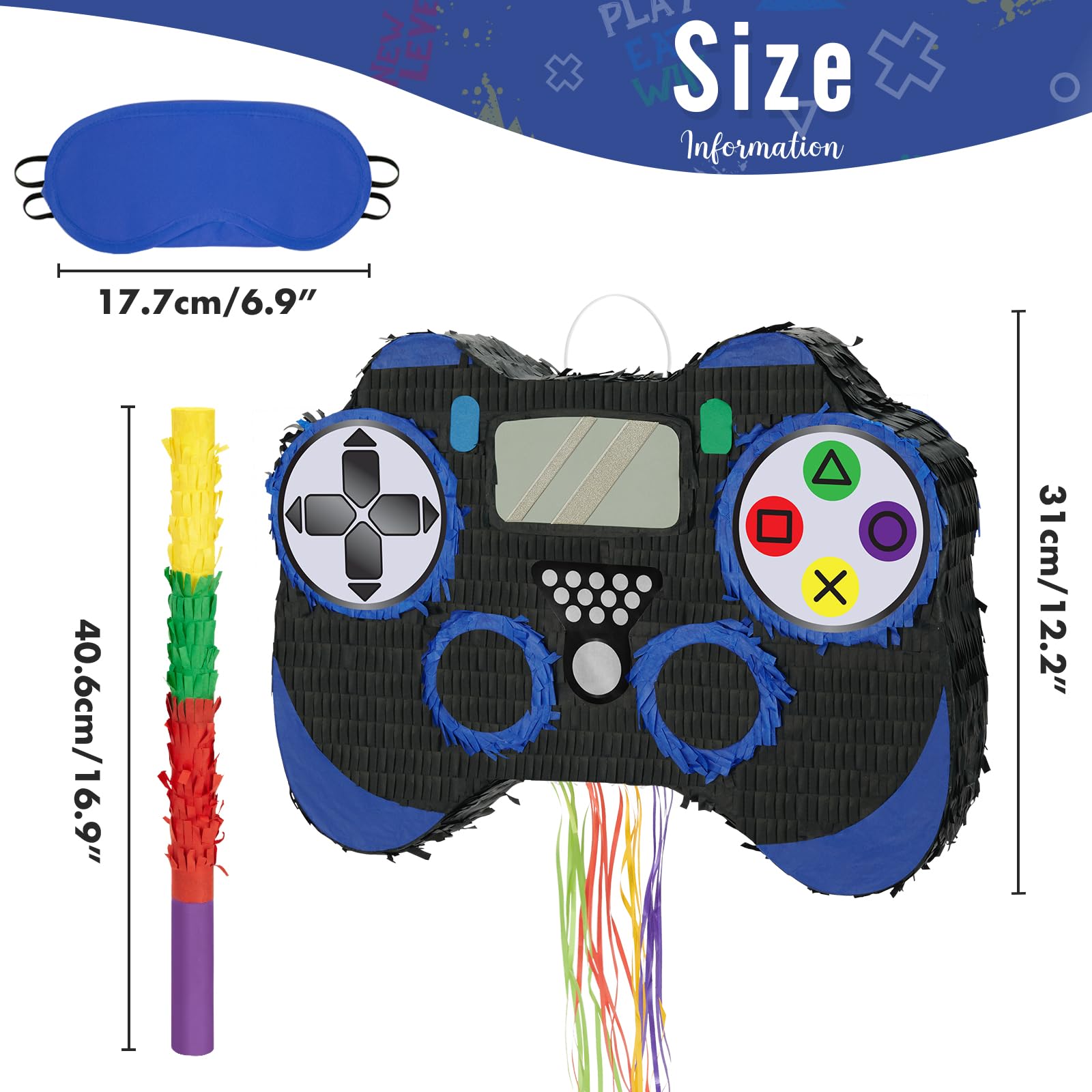 Foto 4 pulgar | Controlador De Videojuegos Piñata Wernnsai Para Niños Con Venda En Los Ojos - Venta Internacional.
