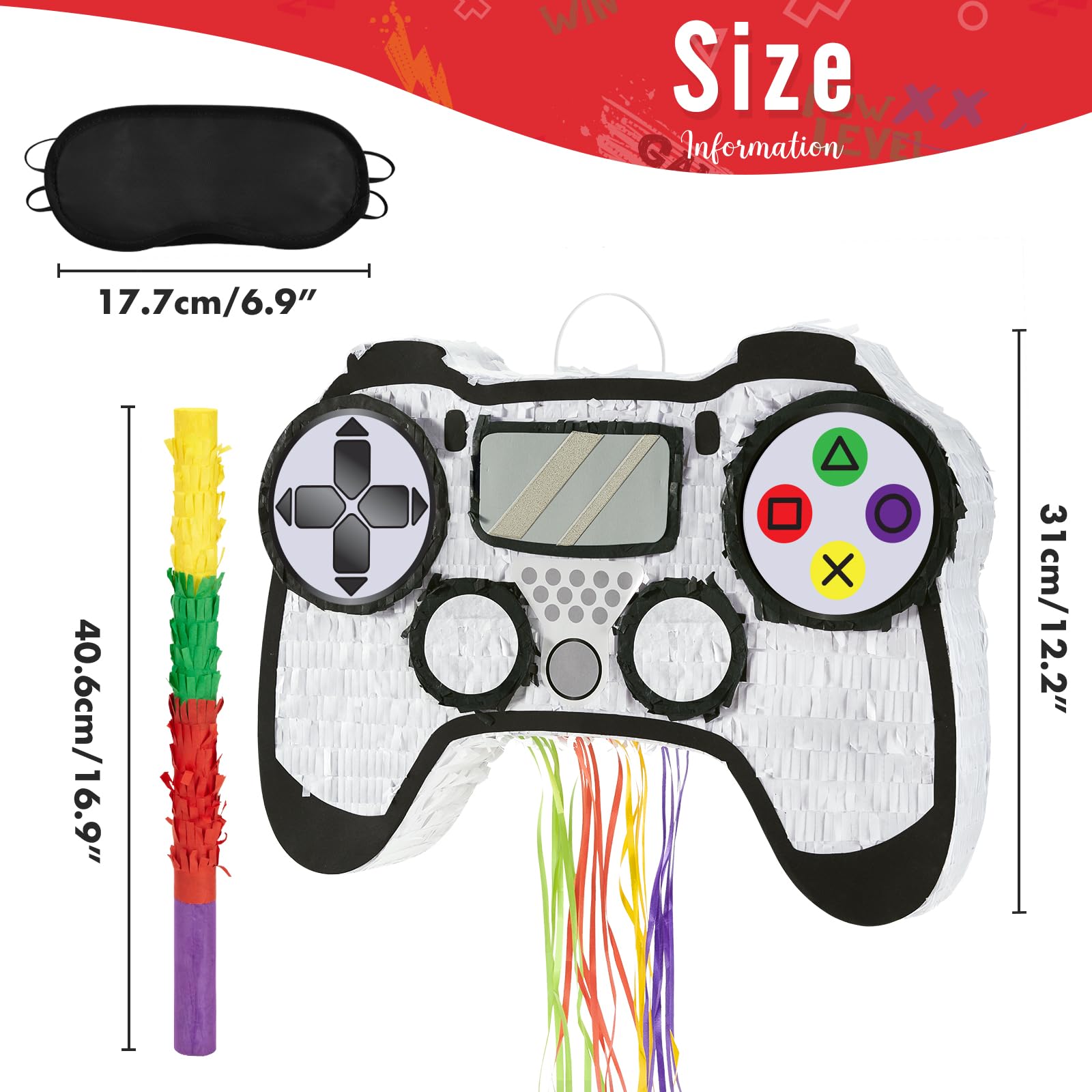 Foto 3 | Controlador De Videojuegos Piñata Wernnsai Con Ojos Vendados Y Bate - Venta Internacional.