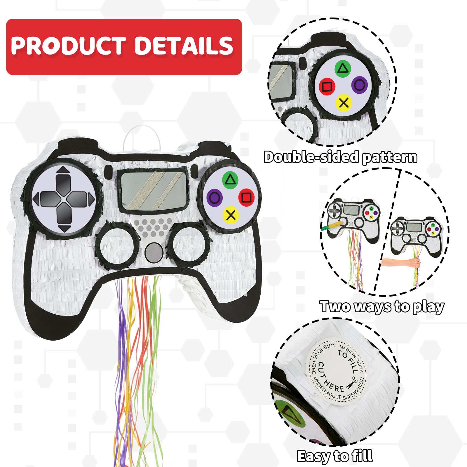 Foto 5 | Controlador De Videojuegos Piñata Wernnsai Con Ojos Vendados Y Bate - Venta Internacional.