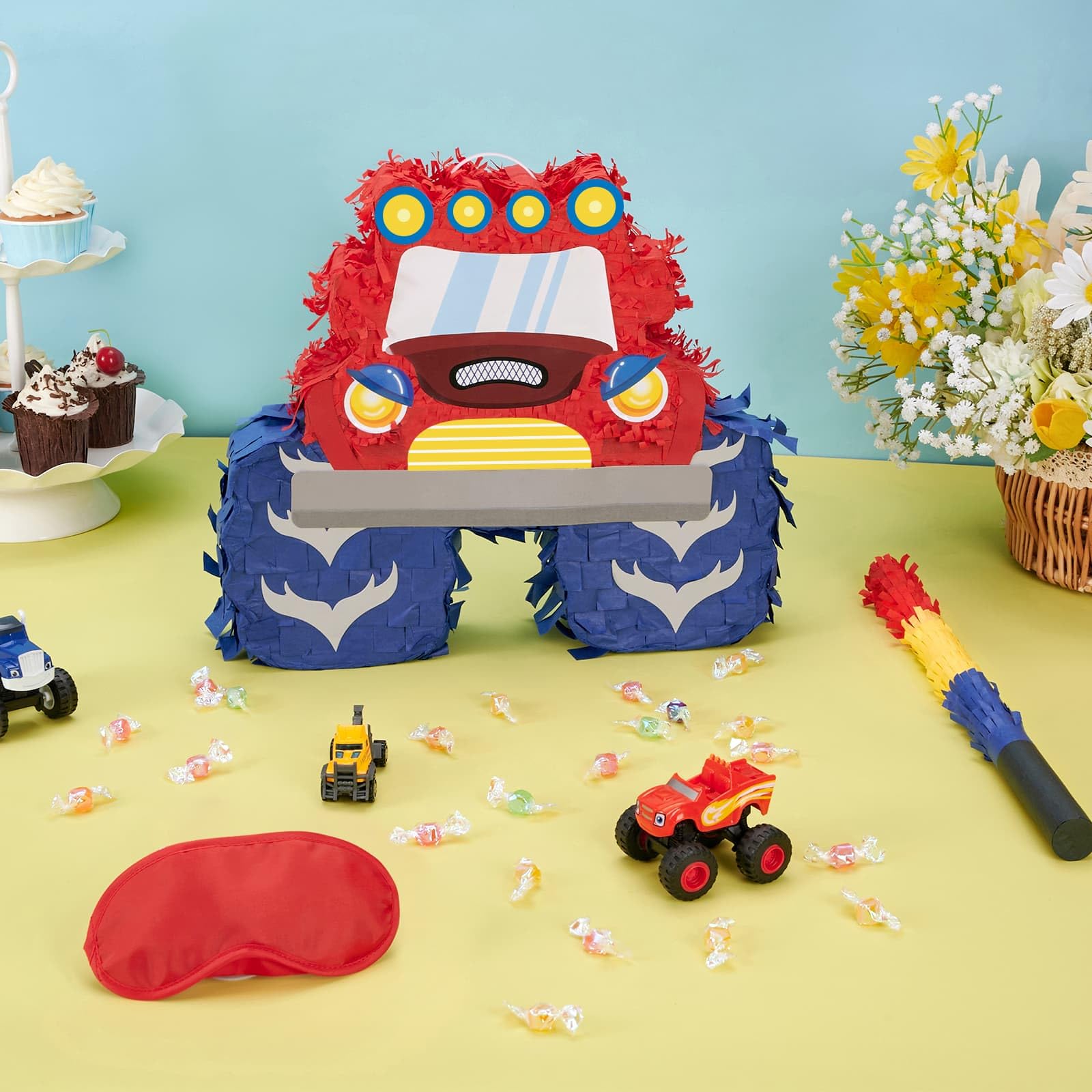 Foto 3 pulgar | Piñata Wernnsai Truck Con Diseño De Camión Monstruo Con Venda En Los Ojos Y Murciélago - Venta Internacional.