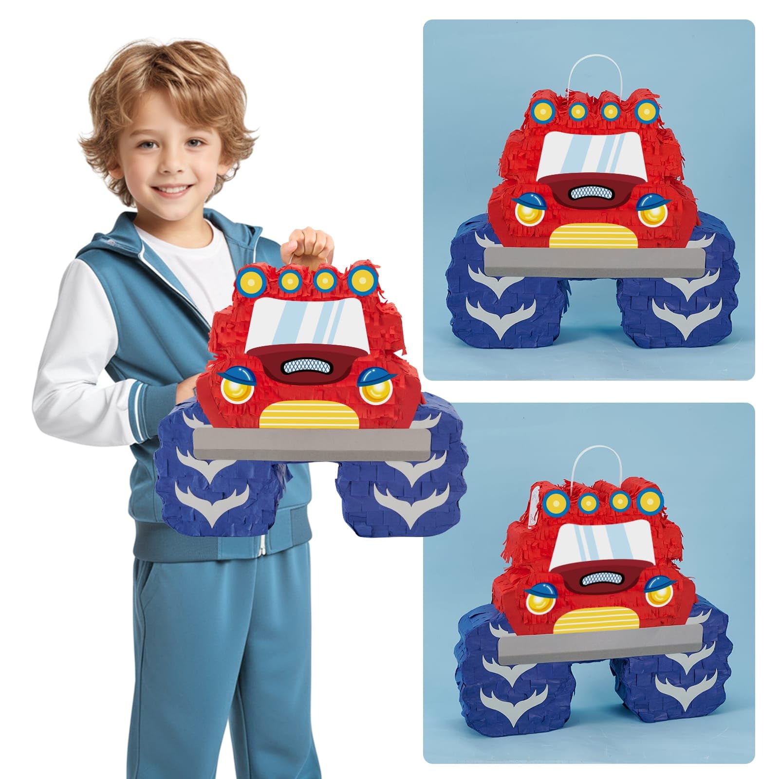 Foto 6 pulgar | Piñata Wernnsai Truck Con Diseño De Camión Monstruo Con Venda En Los Ojos Y Murciélago - Venta Internacional.