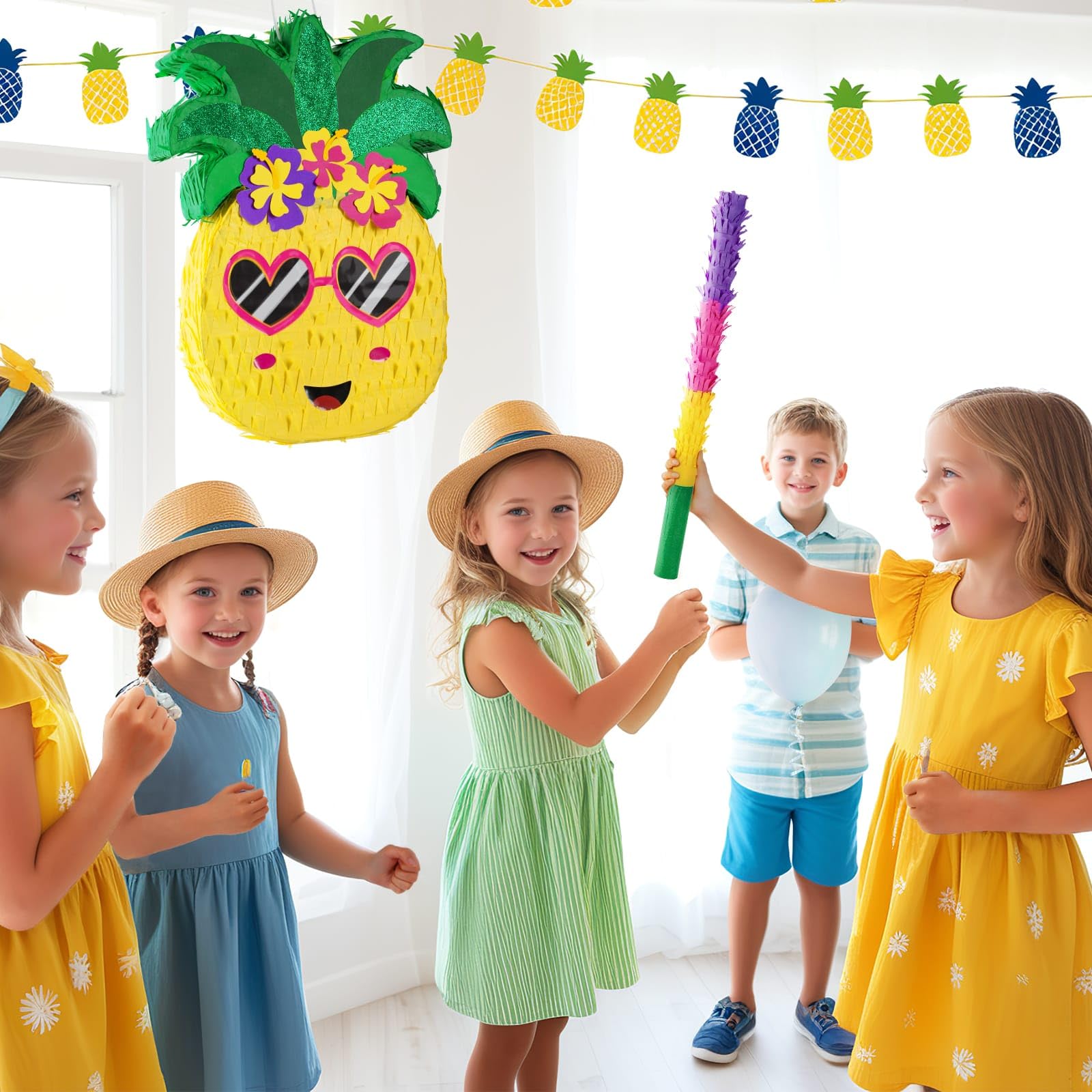 Foto 5 | Piñata Wernnsai Piña Pequeña Con Venda En Los Ojos Y Bate Para Niños - Venta Internacional.