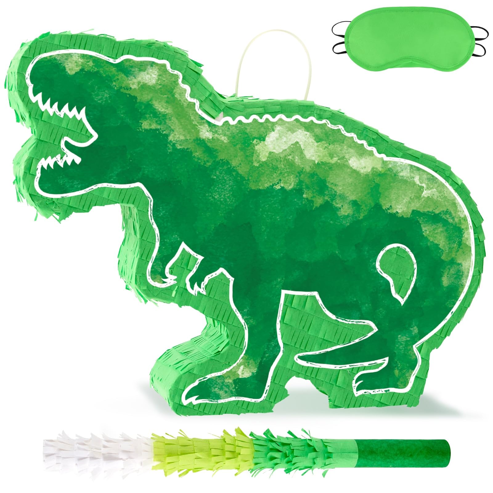 Piñata De Dinosaurio Wernnsai Verde Acuarela Para Fiesta De Cumpleaños - Venta Internacional.