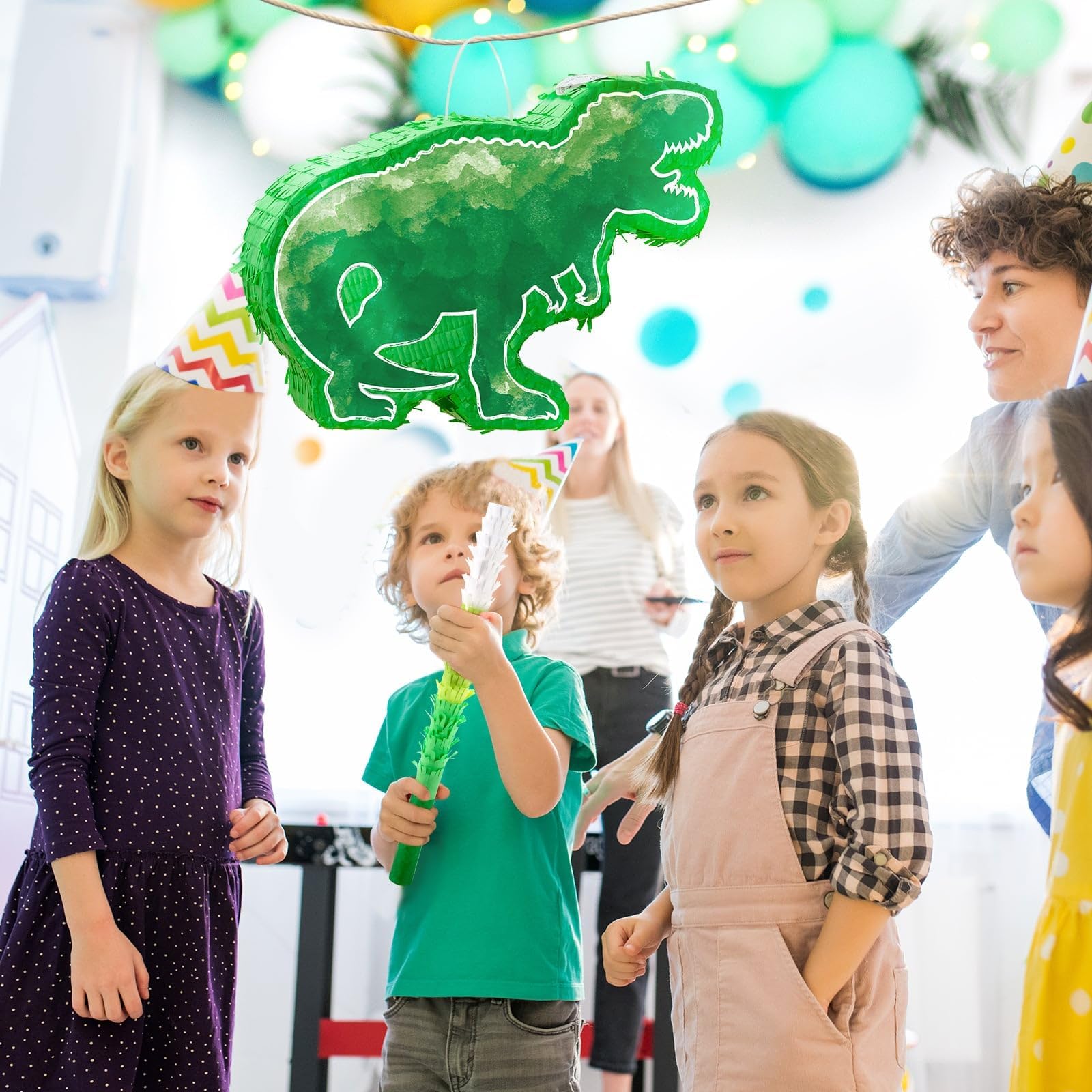 Foto 8 pulgar | Piñata De Dinosaurio Wernnsai Verde Acuarela Para Fiesta De Cumpleaños - Venta Internacional.
