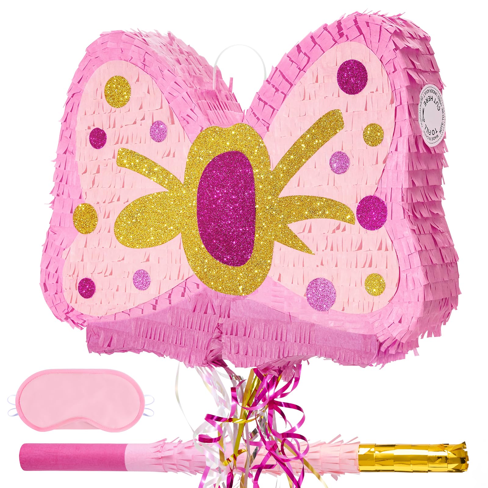 Fiesta De Cumpleaños Para Niñas Con Pajarita Rosa Piñata Wernnsai Y Blindfo - Venta Internacional.