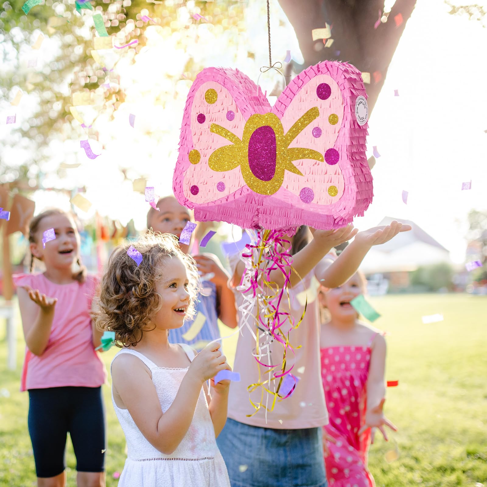 Foto 8 pulgar | Fiesta De Cumpleaños Para Niñas Con Pajarita Rosa Piñata Wernnsai Y Blindfo - Venta Internacional.