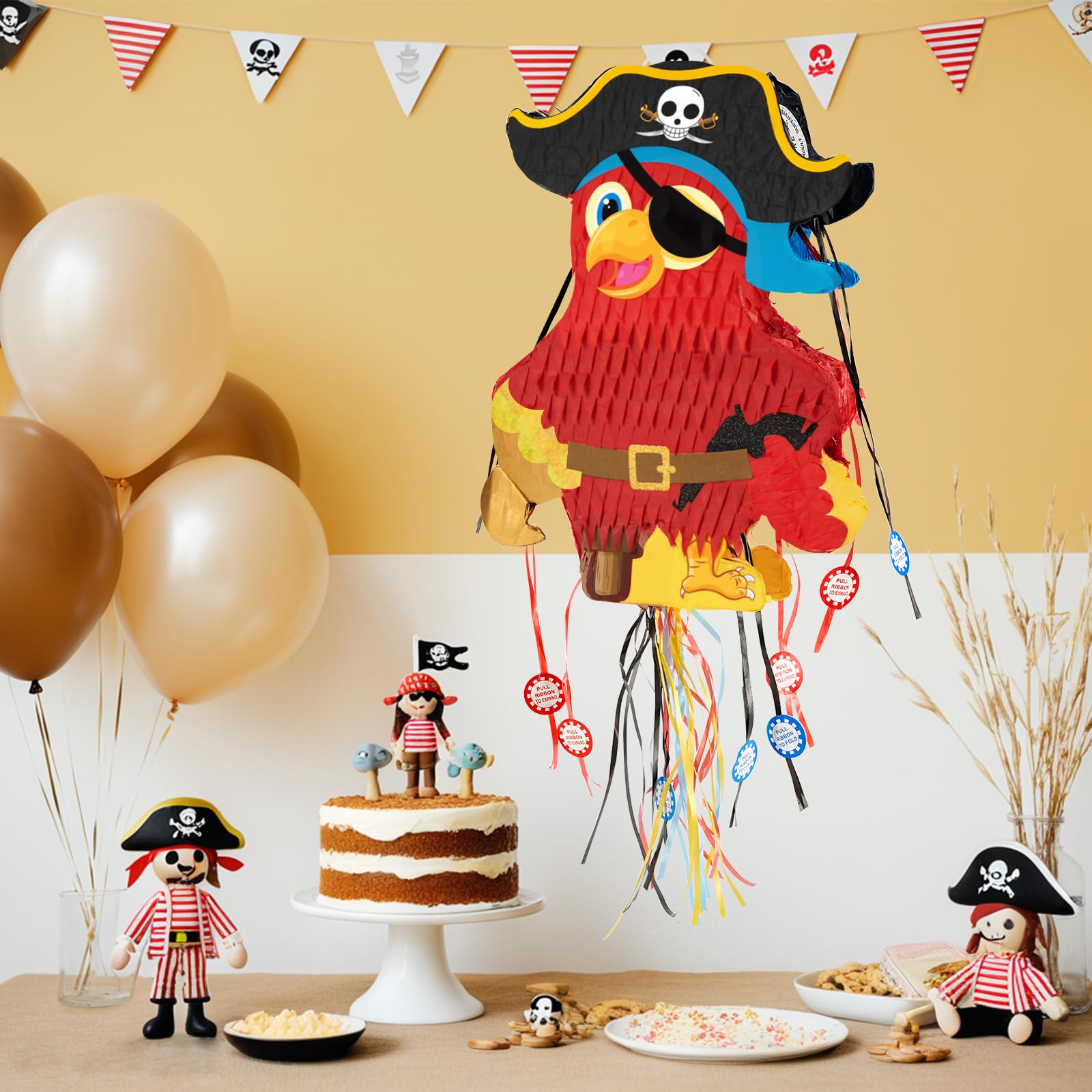 Foto 3 pulgar | Piñata Pirata Plegable Wernnsai Extensible Pirate Parrot - Venta Internacional.