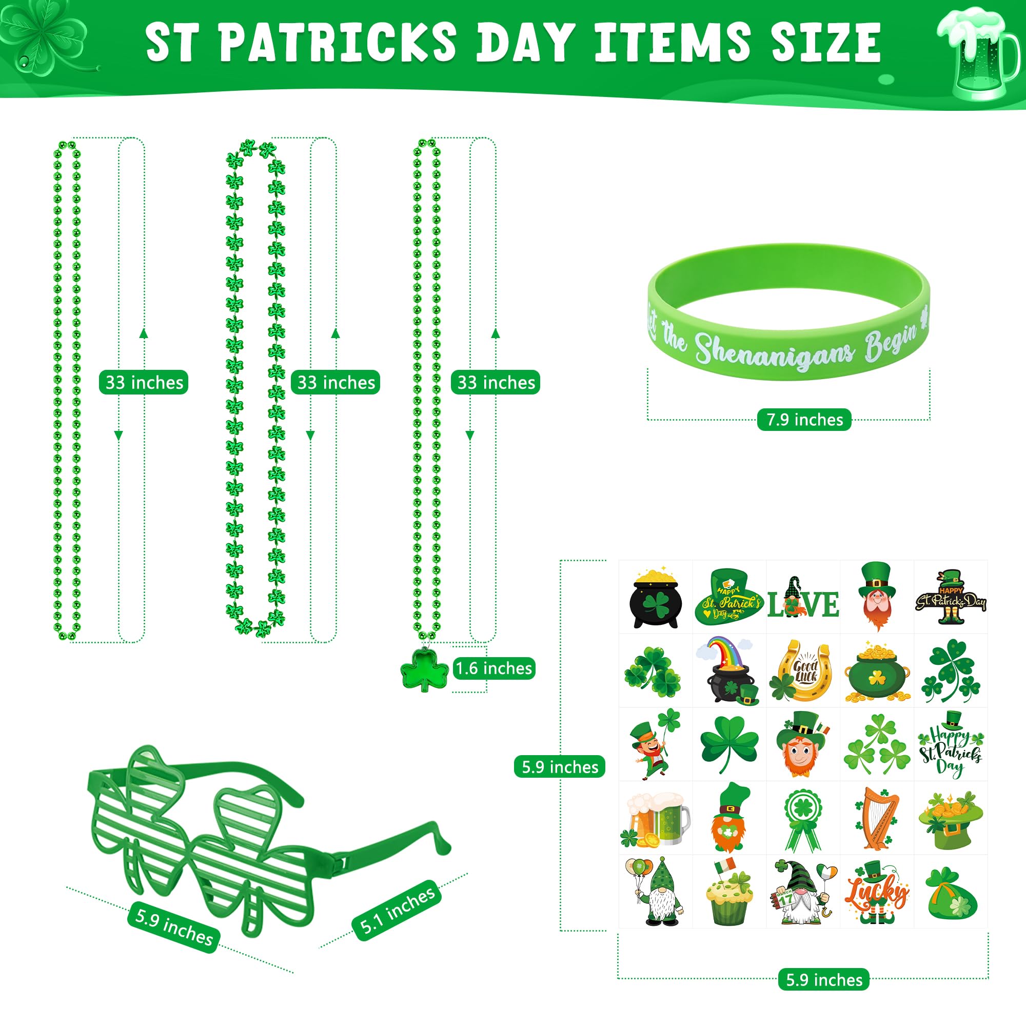 Foto 4 pulgar | Accesorios Para El Día De San Patricio, Eoboh, 140 Piezas, Collares Para Gafas - Venta Internacional.