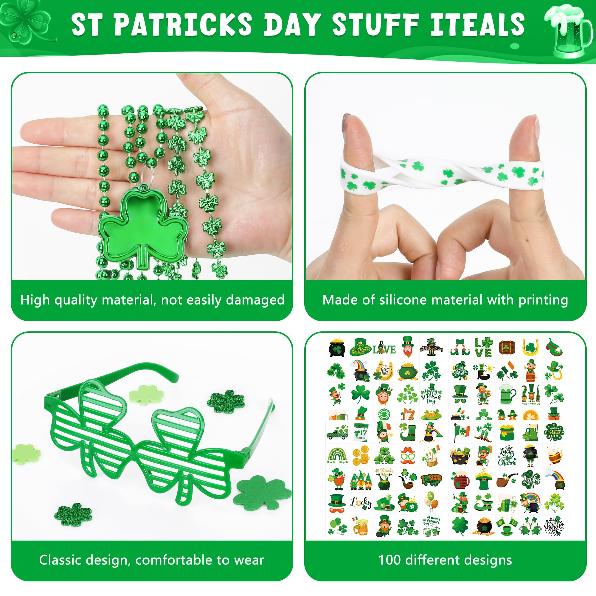 Foto 5 pulgar | Accesorios Para El Día De San Patricio, Eoboh, 140 Piezas, Collares Para Gafas - Venta Internacional.