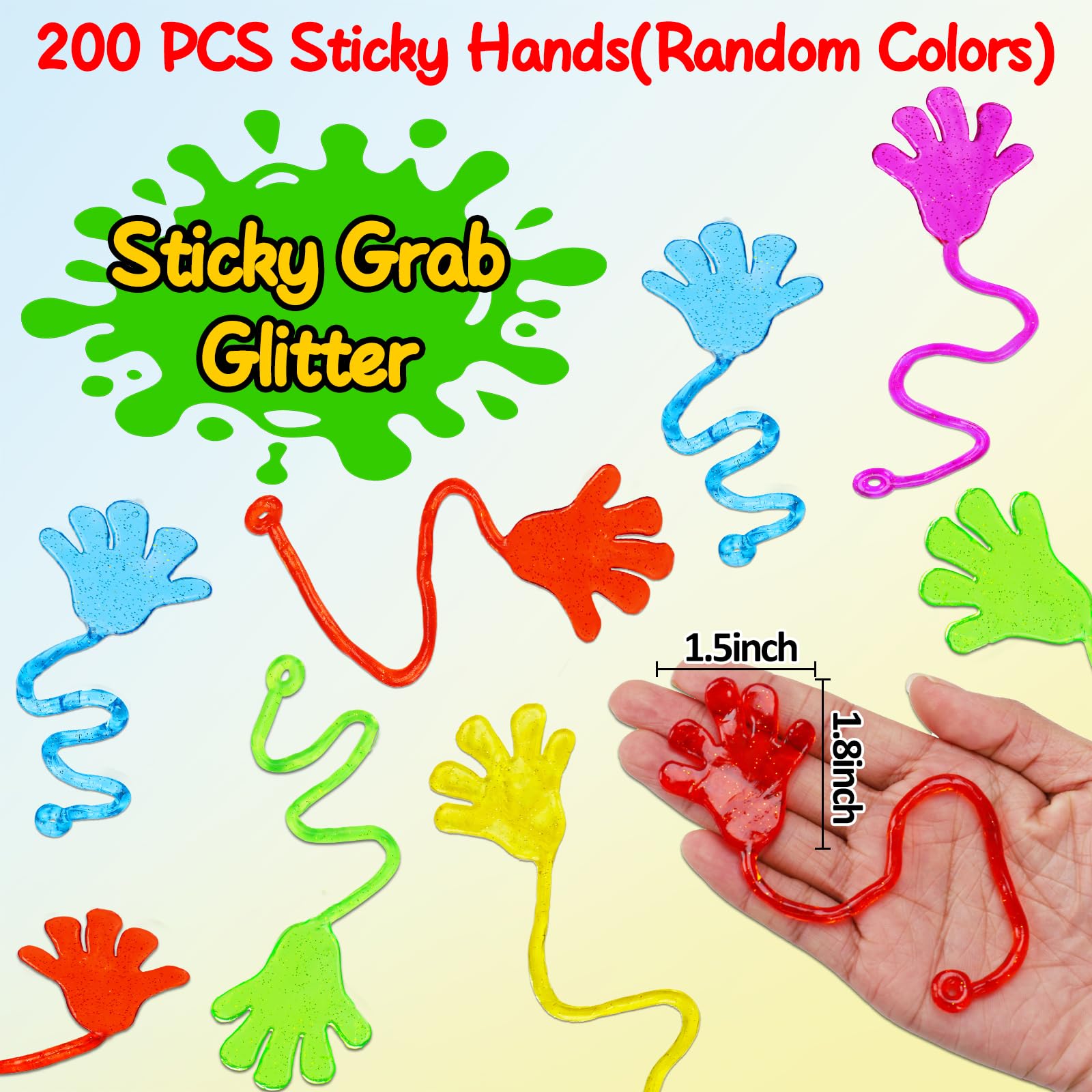 Foto 3 pulgar | Party Favors Thremhoo, 200 Unidades, Manos Adhesivas Con Purpurina Para Niños - Venta Internacional.