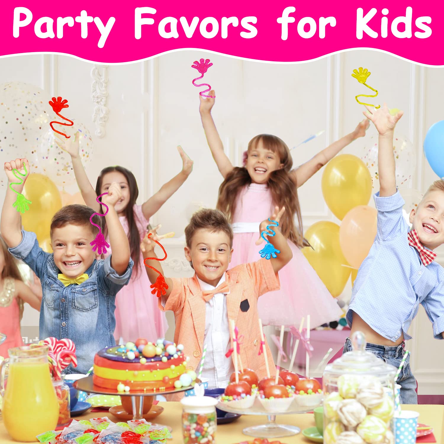 Foto 6 pulgar | Party Favors Thremhoo, 200 Unidades, Manos Adhesivas Con Purpurina Para Niños - Venta Internacional.