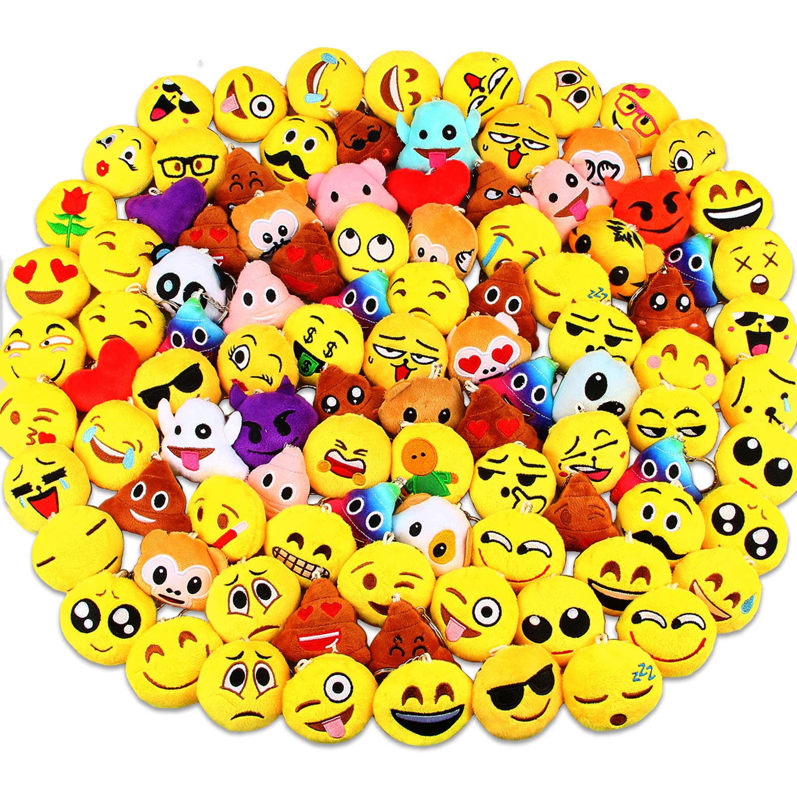 Foto 2 pulgar | Llavero Con Emoticonos Party Favors Dreampark, Paquete De 100 Unidades Para Niños - Venta Internacional.