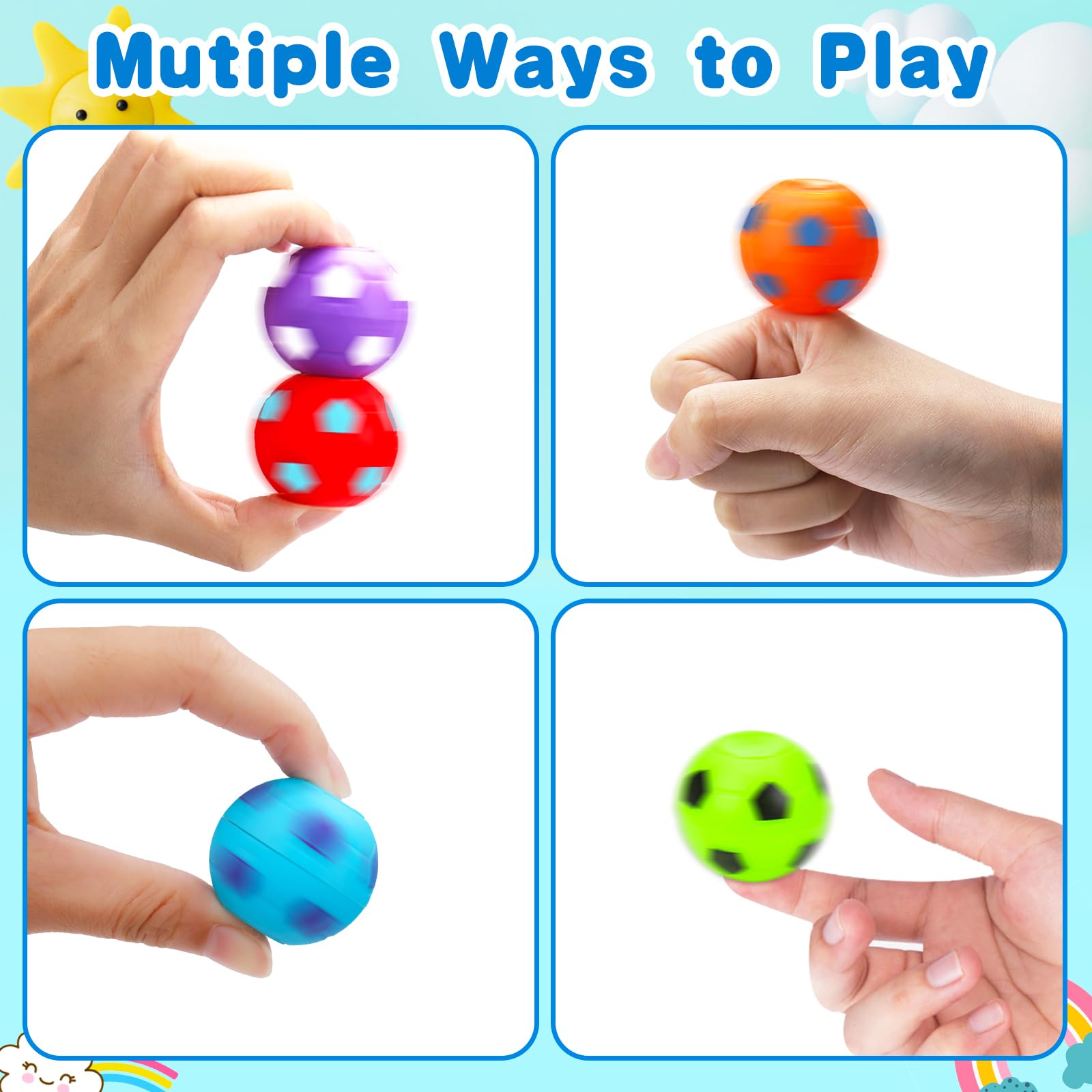 Foto 3 pulgar | Balones De Fútbol Fidget Spinner Thremhoo, 96 Unidades, Para Fiestas Infantiles - Venta Internacional.