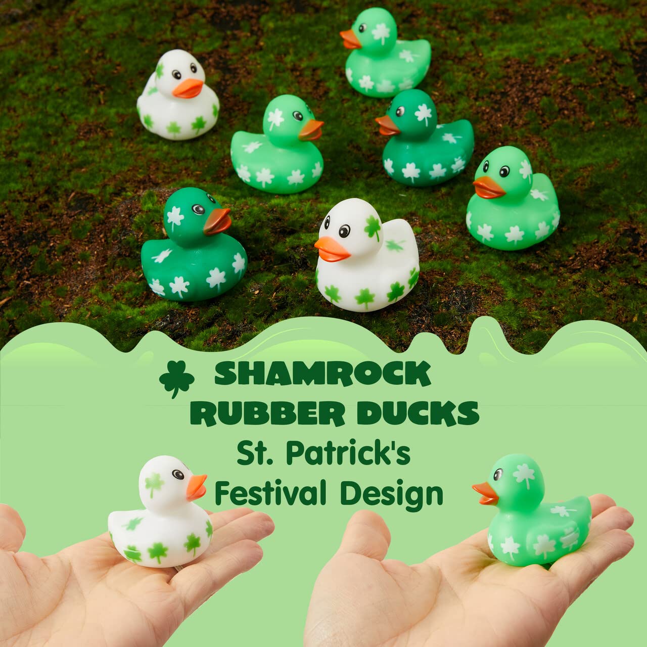 Foto 6 pulgar | Rubber Ducks Joyin, Trébol Verde Para El Día De San Patricio, 24 Unidades, Para Niños - Venta Internacional.