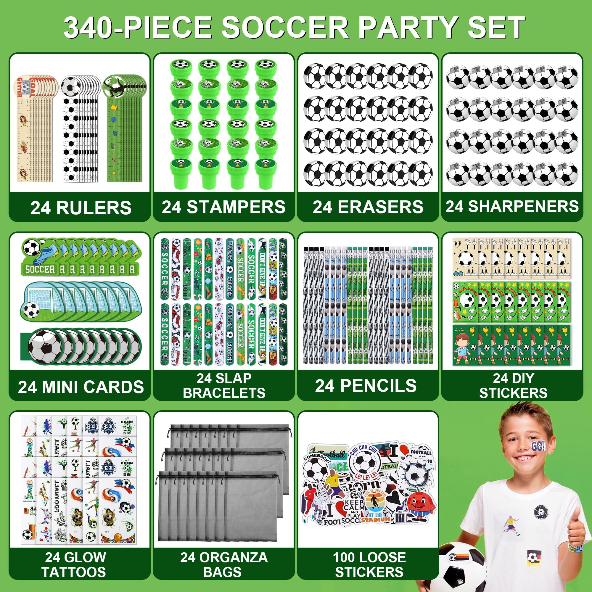 Foto 4 pulgar | Set De Obsequios Para Fiestas Aneco Soccer, 340 Piezas, Con Minilápices Para Tarjetas - Venta Internacional.