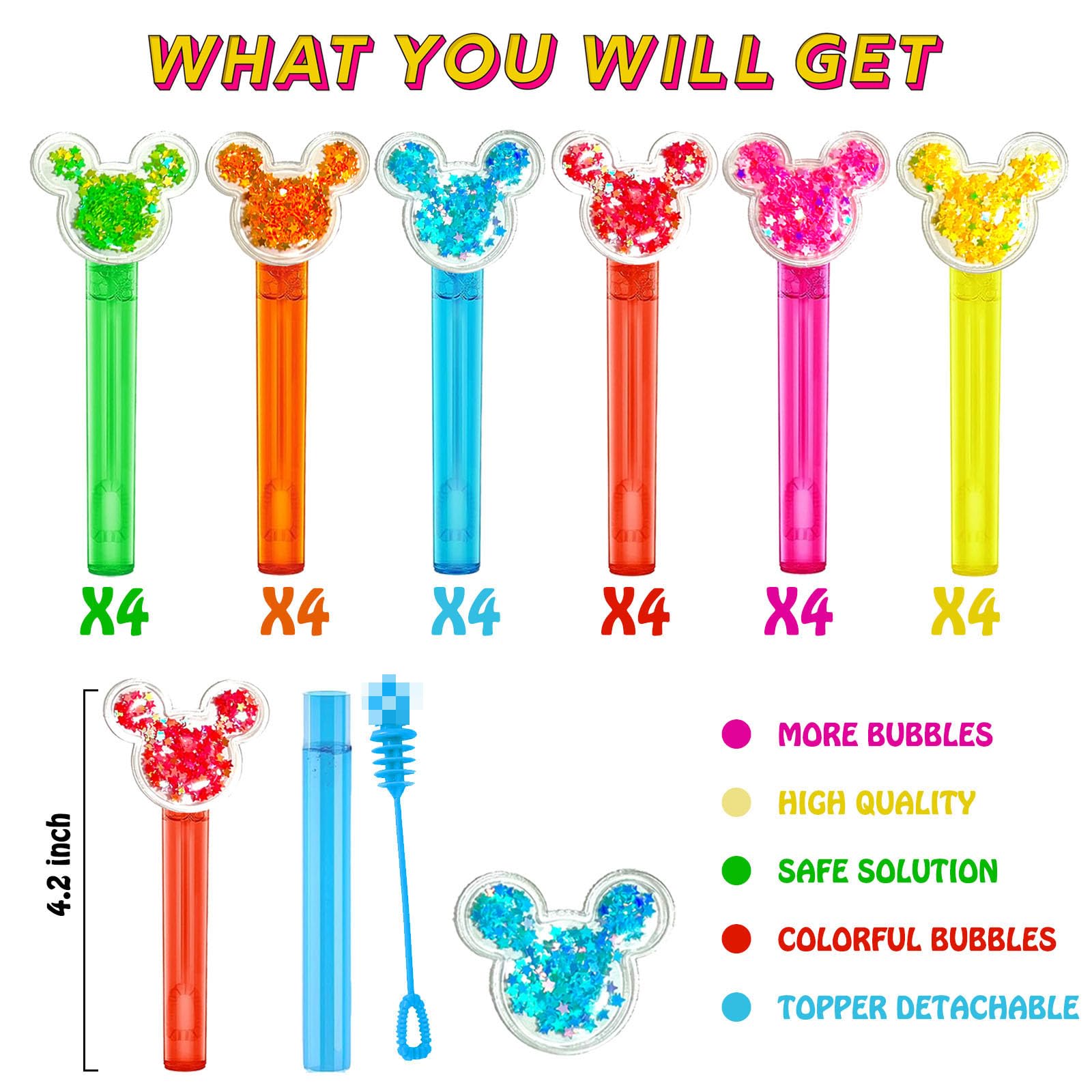 Foto 4 pulgar | Juego De Varitas De Burbujas Con Temática De Ratón Para Fiestas, 24 Unidades, Para Niños - Venta Internacional.