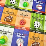Tarjetas De Regalo De San Valentín Para Niños, Paquete De 30 Con Llaveros Deportivos - Venta Internacional.
