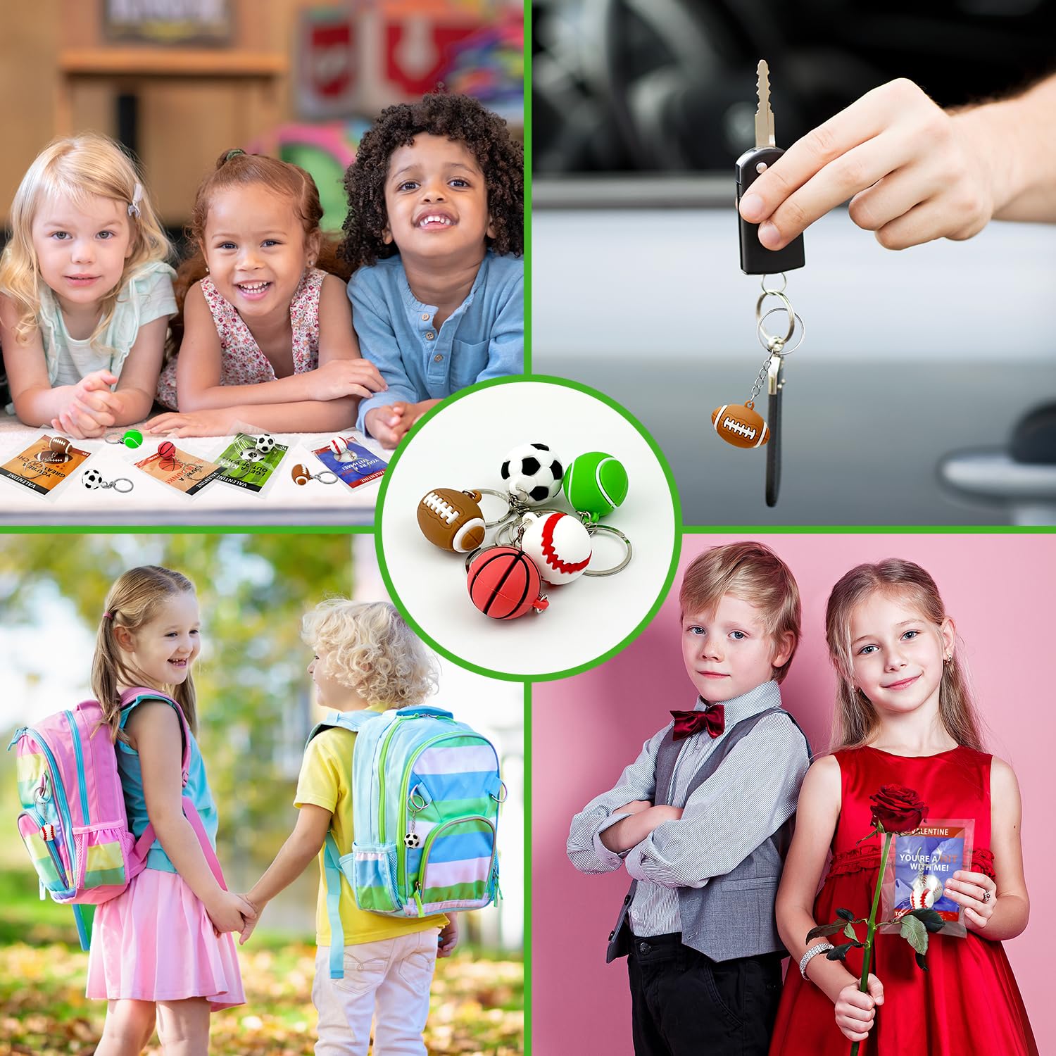 Foto 7 pulgar | Tarjetas De Regalo De San Valentín Para Niños, Paquete De 30 Con Llaveros Deportivos - Venta Internacional.