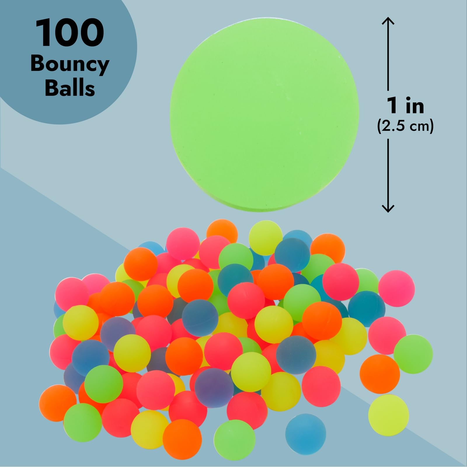 Foto 5 pulgar | Bouncy Balls Juvale 100 Unidades Para Niños, 25 Mm, Goma Neón - Venta Internacional.