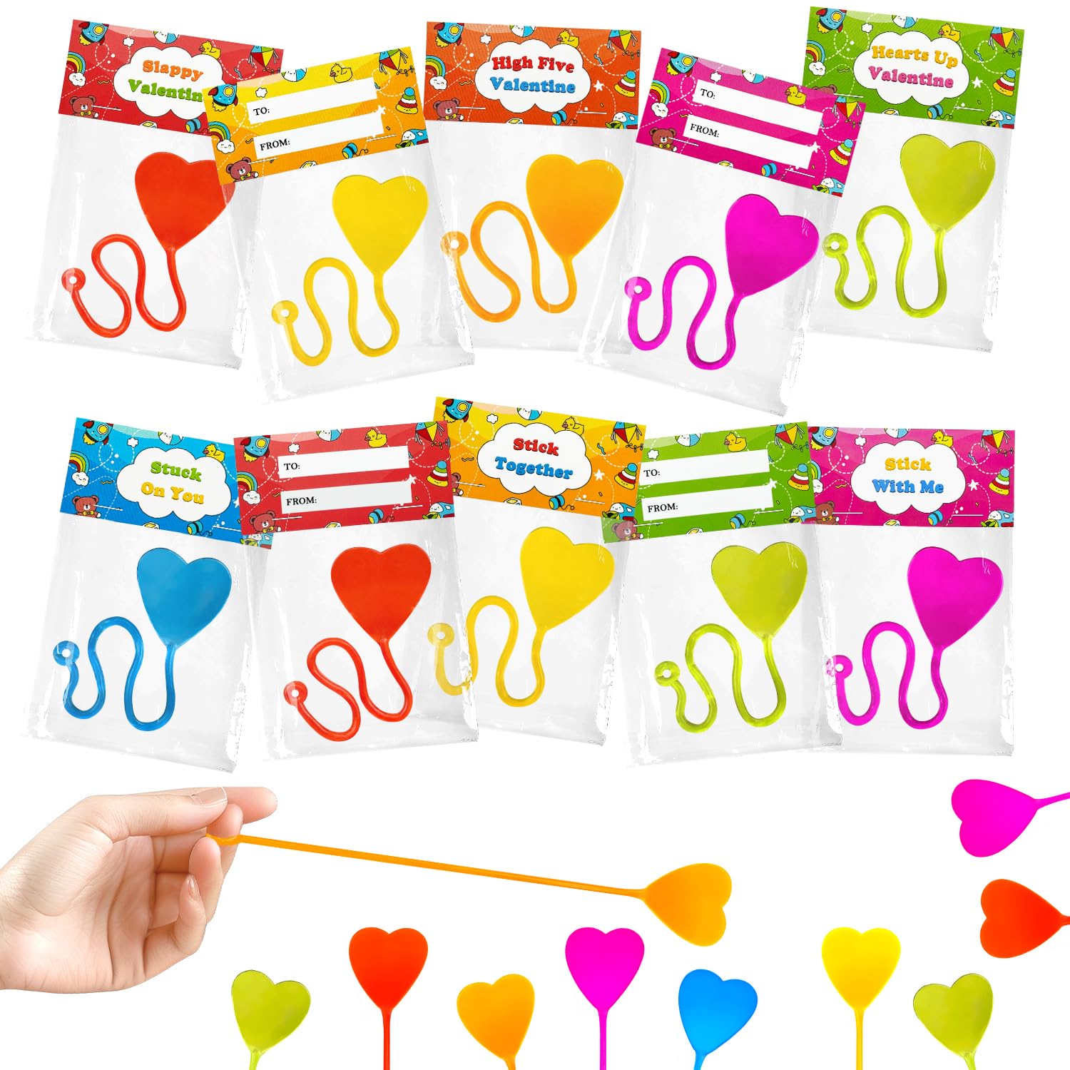Foto 2 pulgar | Paquete De 28 Regalos Sin Caramelos Para El Día De San Valentín Con Juguetes Sticky Hands - Venta Internacional.