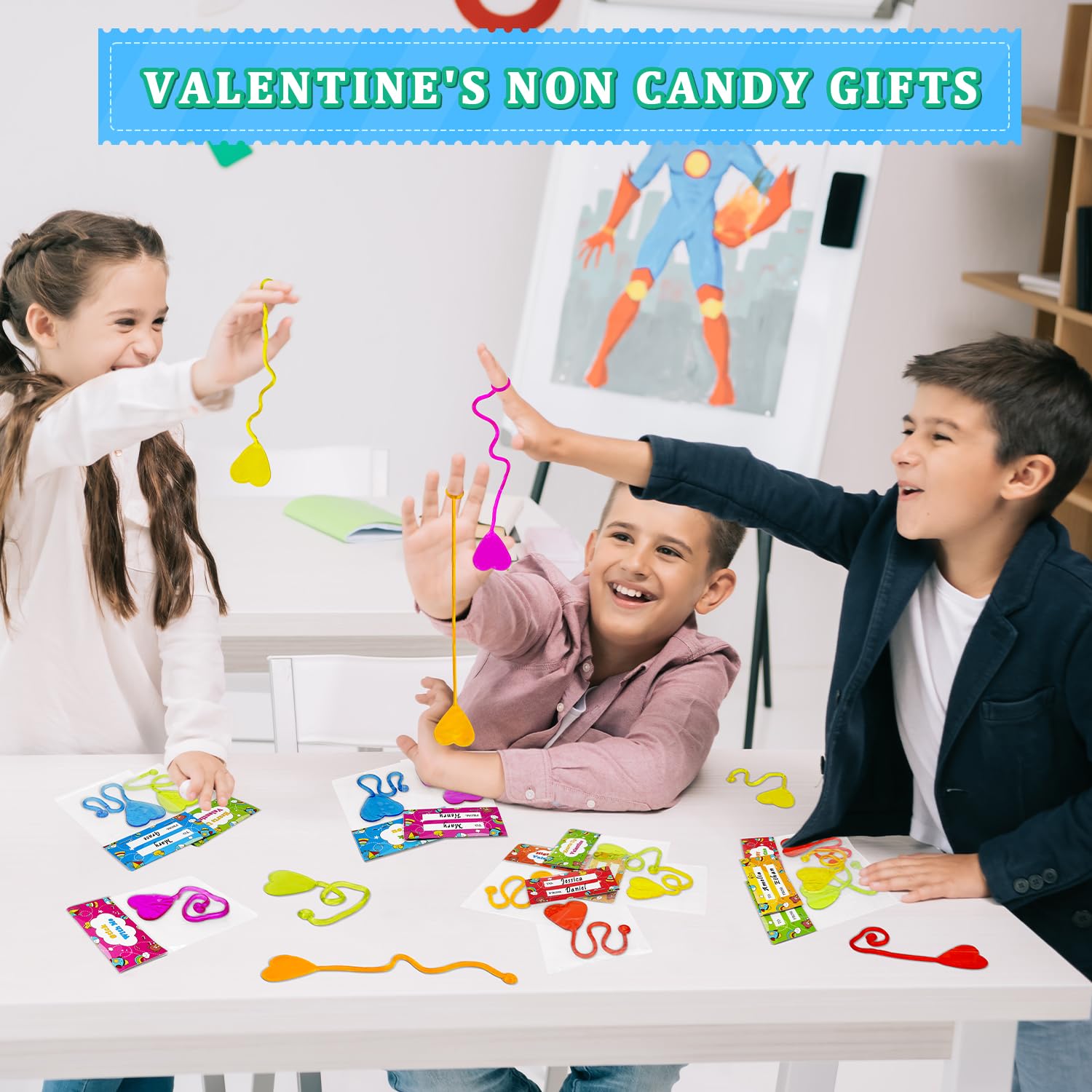 Foto 5 pulgar | Paquete De 28 Regalos Sin Caramelos Para El Día De San Valentín Con Juguetes Sticky Hands - Venta Internacional.