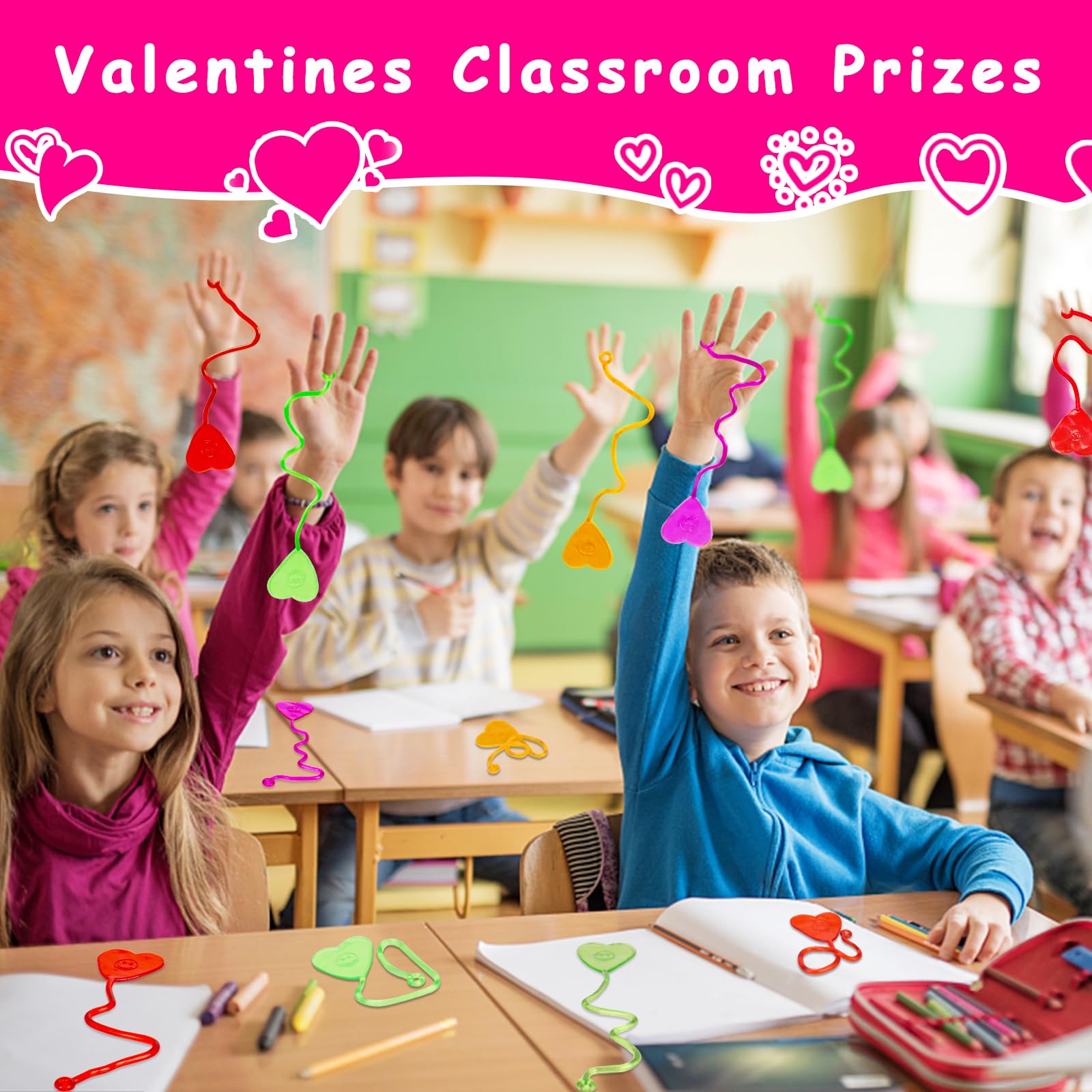 Foto 3 | Sticky Hands Thremhoo Valentine Exchange, Regalo De 40 Unidades Para Niños - Venta Internacional.
