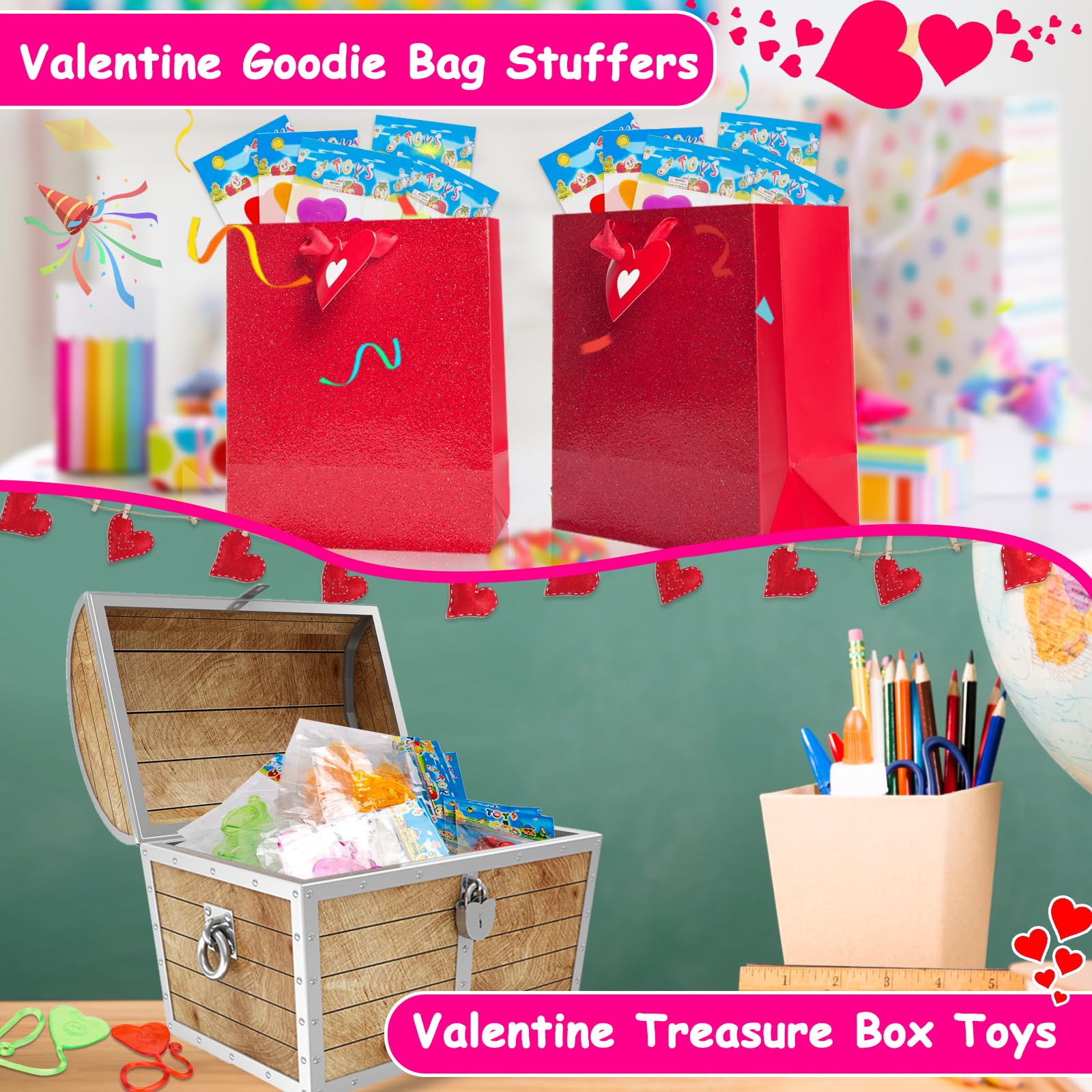 Foto 4 | Sticky Hands Thremhoo Valentine Exchange, Regalo De 40 Unidades Para Niños - Venta Internacional.