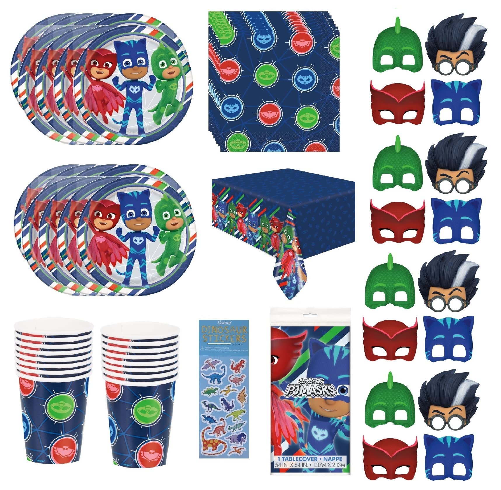 Foto 2 pulgar | Paquete Decorativo De Artículos De Fiesta Y Máscaras De Pijama Para 16 Niños - Venta Internacional.