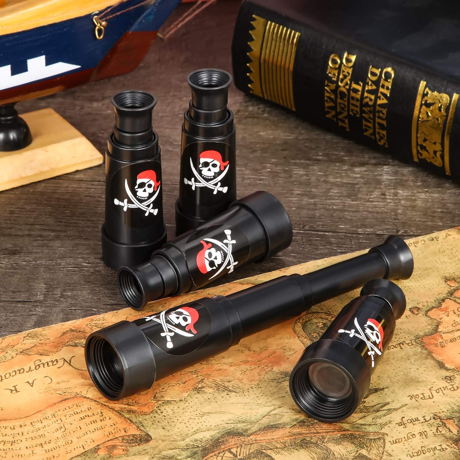 Foto 4 pulgar | Telescopios Piratas Gejoy Plastic Pirate Party 12 Piezas - Venta Internacional.