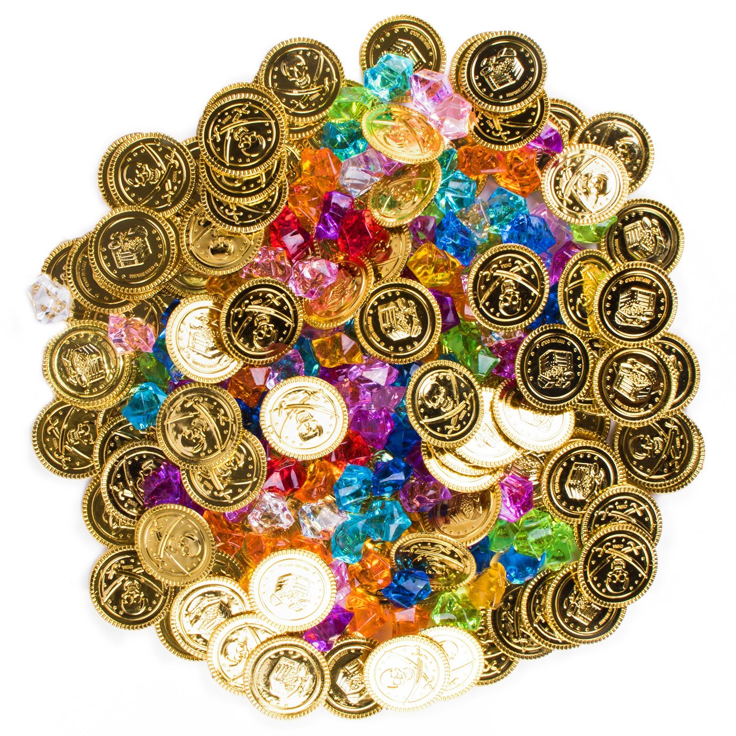 Foto 3 pulgar | Set De Monedas Y Gemas Piratas De Plástico Dorado (240 Piezas) - Venta Internacional.