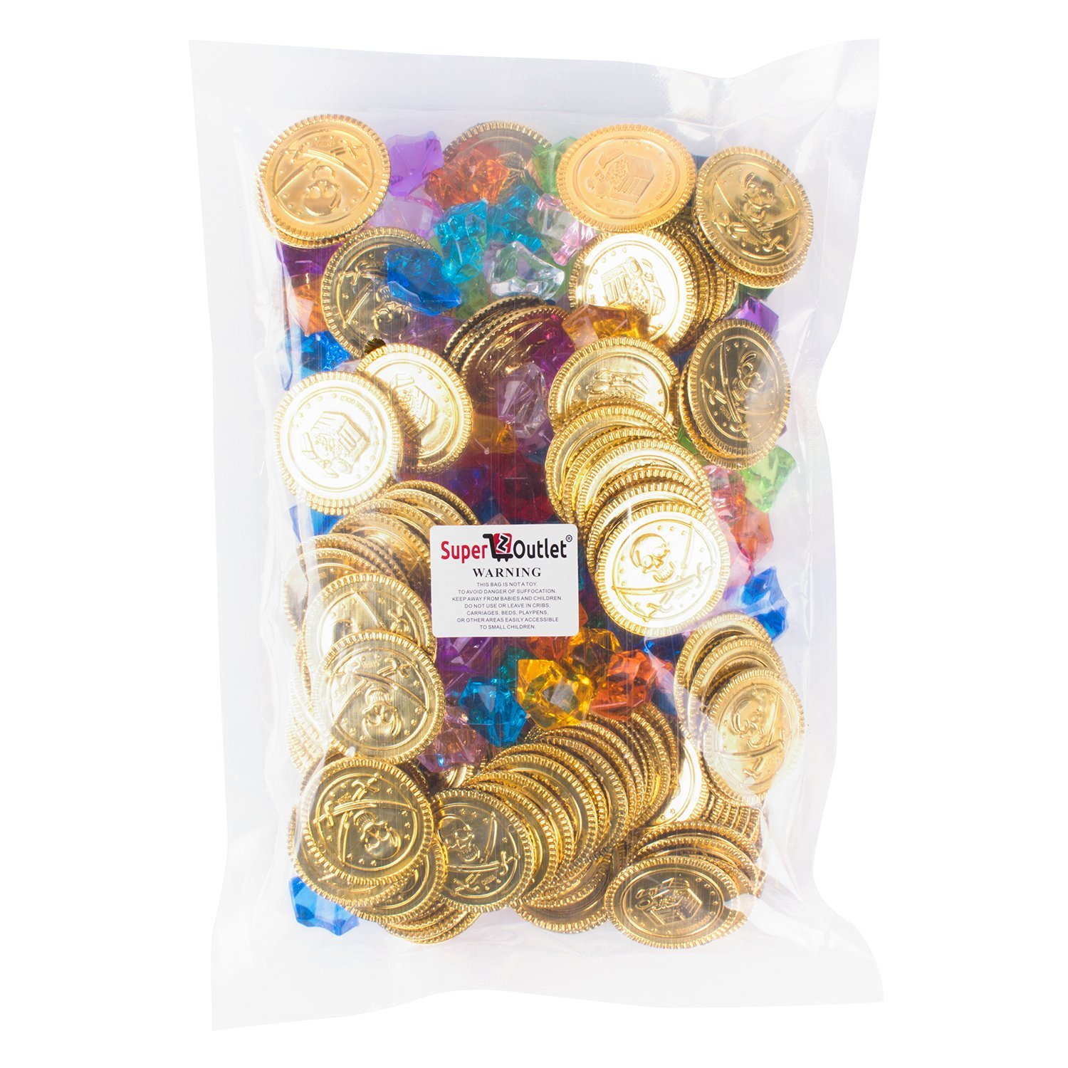 Foto 5 | Set De Monedas Y Gemas Piratas De Plástico Dorado (240 Piezas) - Venta Internacional.