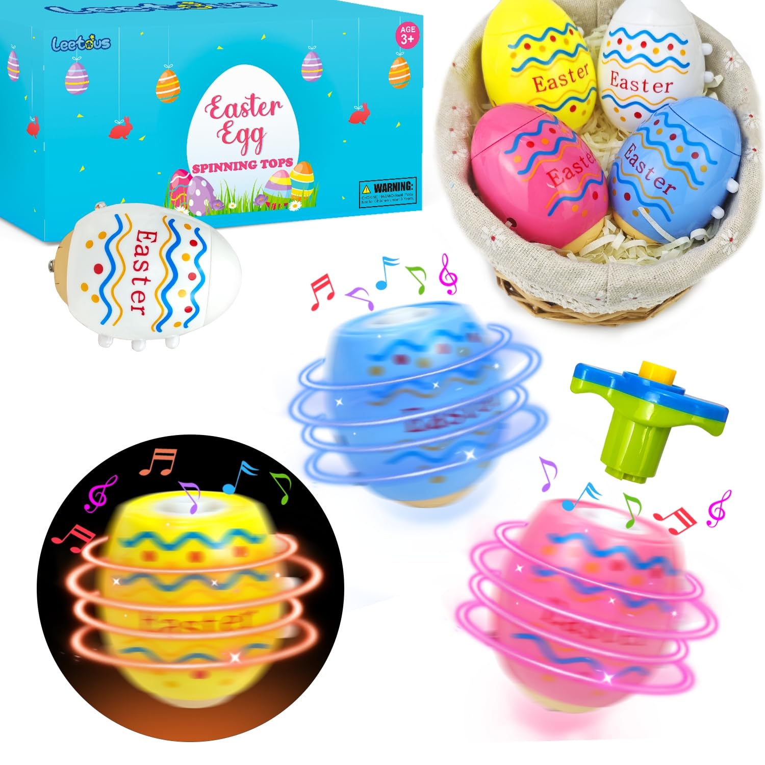 Peonzas Leetous Para La Fiesta De Pascua Para Rellenar Cestas, 12 Unidades - Venta Internacional.
