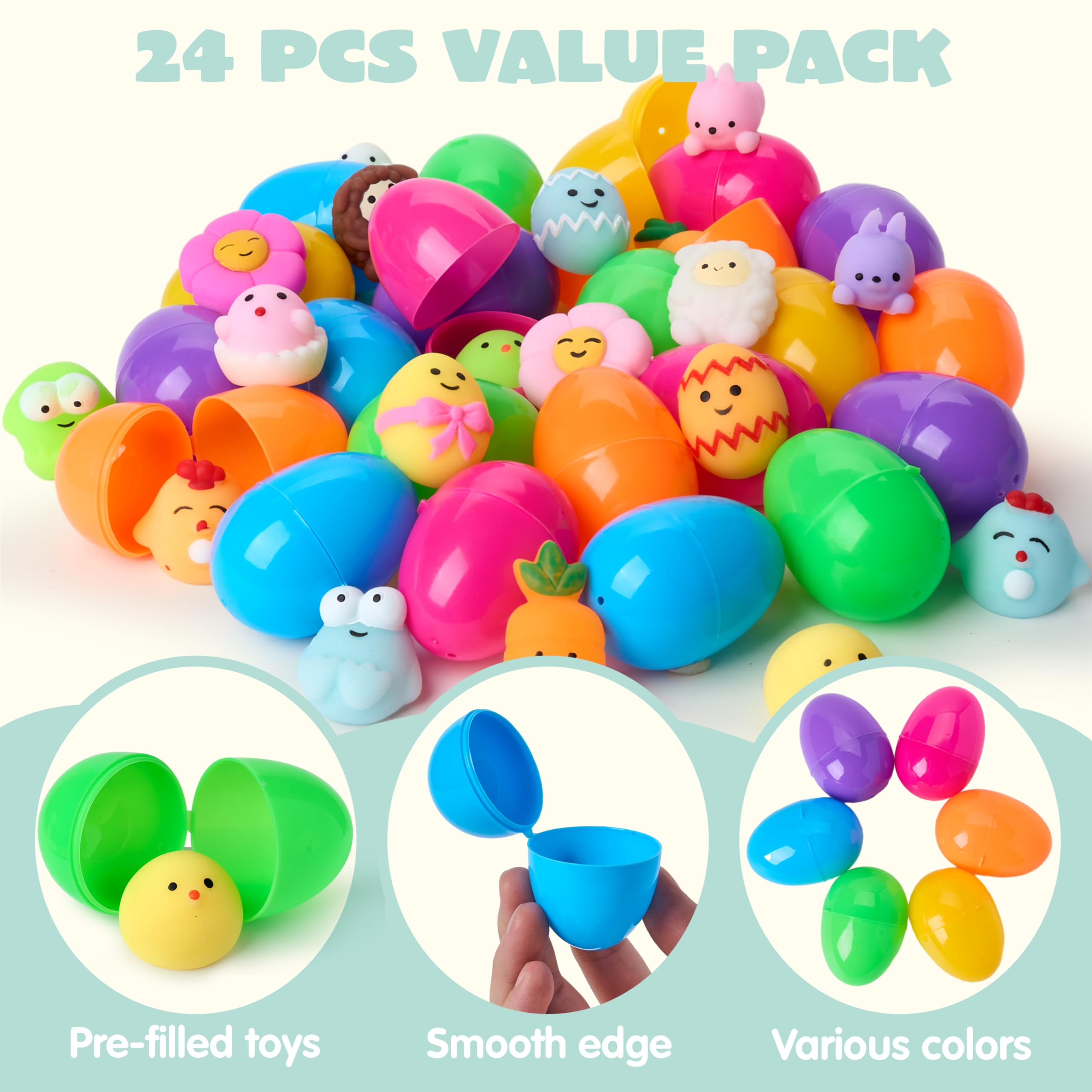 Foto 5 pulgar | Huevos De Pascua Precargados Joyin, 24 Unidades, Con Juguetes Mochi Squishy - Venta Internacional.