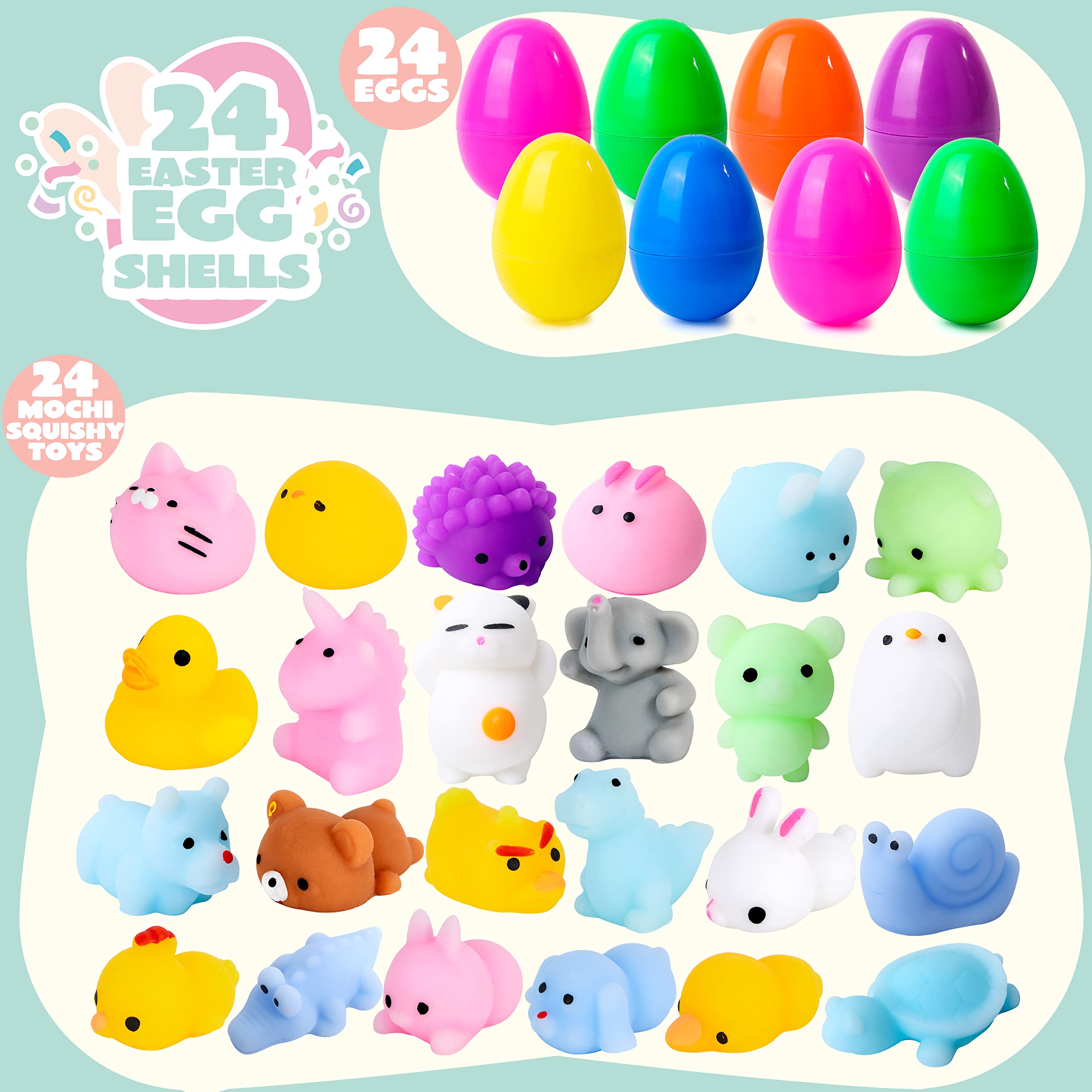 Foto 3 pulgar | Huevos De Pascua Prerellenos De Mochi Squishy Toy Joyin, 24 Unidades - Venta Internacional.