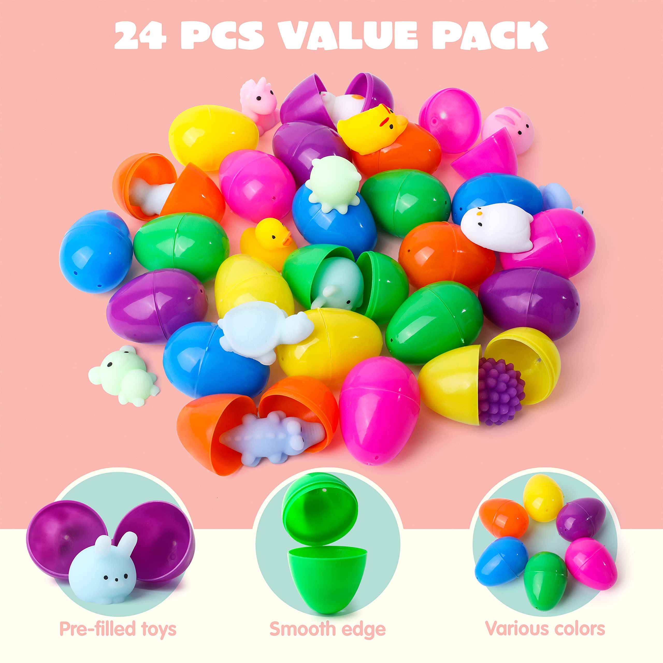 Foto 5 pulgar | Huevos De Pascua Prerellenos De Mochi Squishy Toy Joyin, 24 Unidades - Venta Internacional.