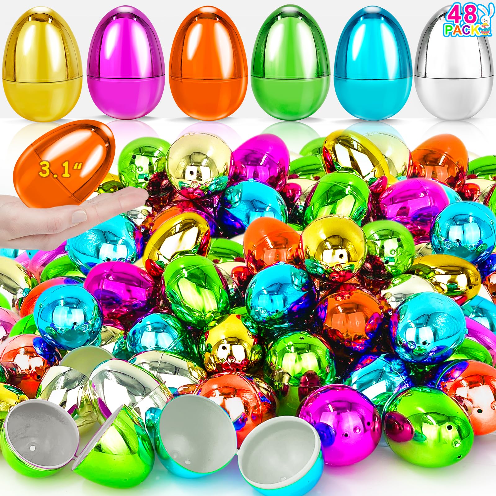 Foto 8 pulgar | Huevos De Pascua Turnmeon, 48 Unidades, 8 Cm, Color Dorado Metalizado, Plástico - Venta Internacional.