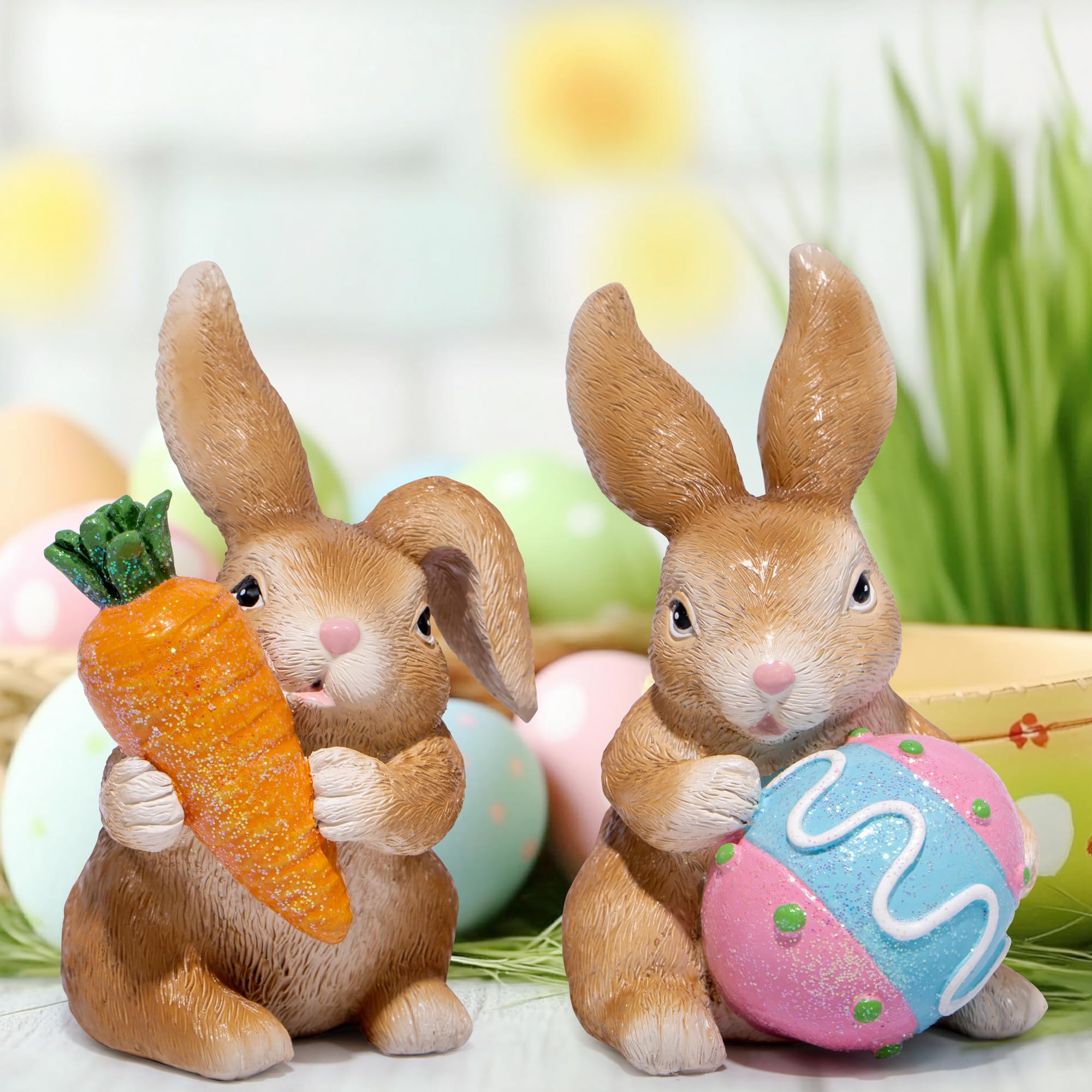 Foto 3 pulgar | Set De 2 Figuras De Conejo De Pascua Decoration Hodao De Resina, 13,5 Cm - Venta Internacional.