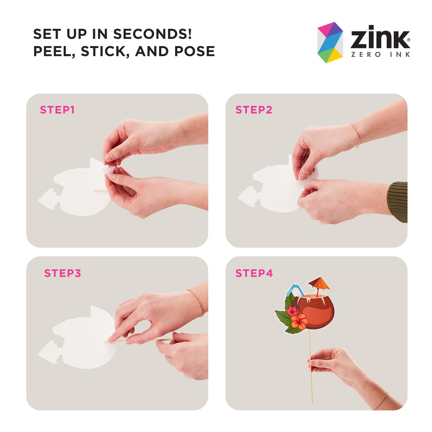 Foto 4 pulgar | Photo Booth Props Zink, 23 Piezas, Despedida De Soltera, Oro Rosa - Venta Internacional.
