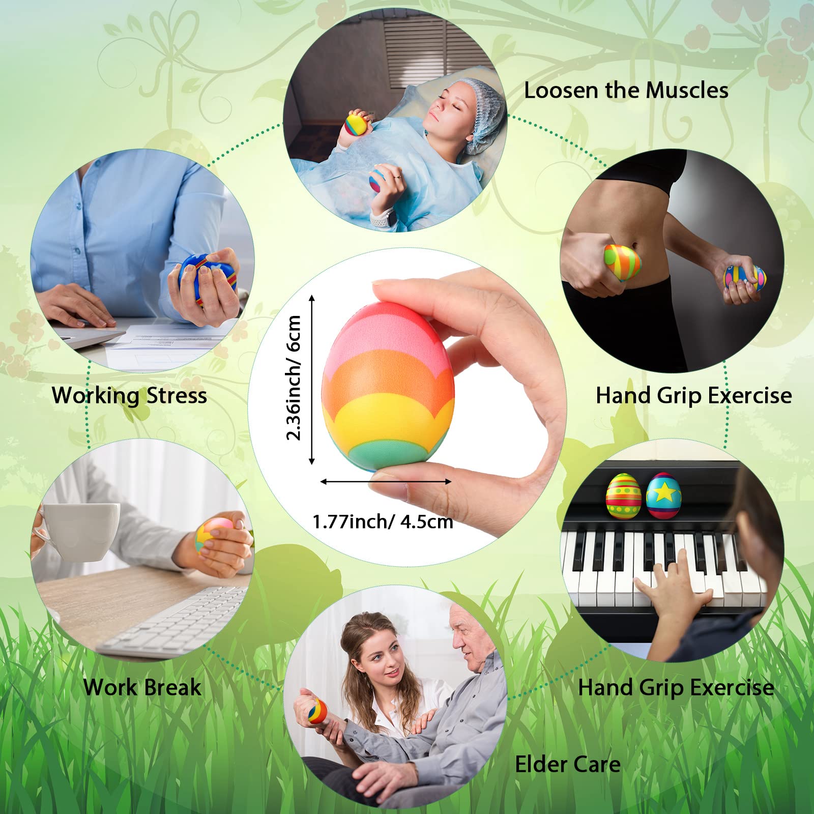 Foto 6 pulgar | Huevo De Pascua Skylety De Stress Balls, 6 Cm, 20 Unidades - Venta Internacional.