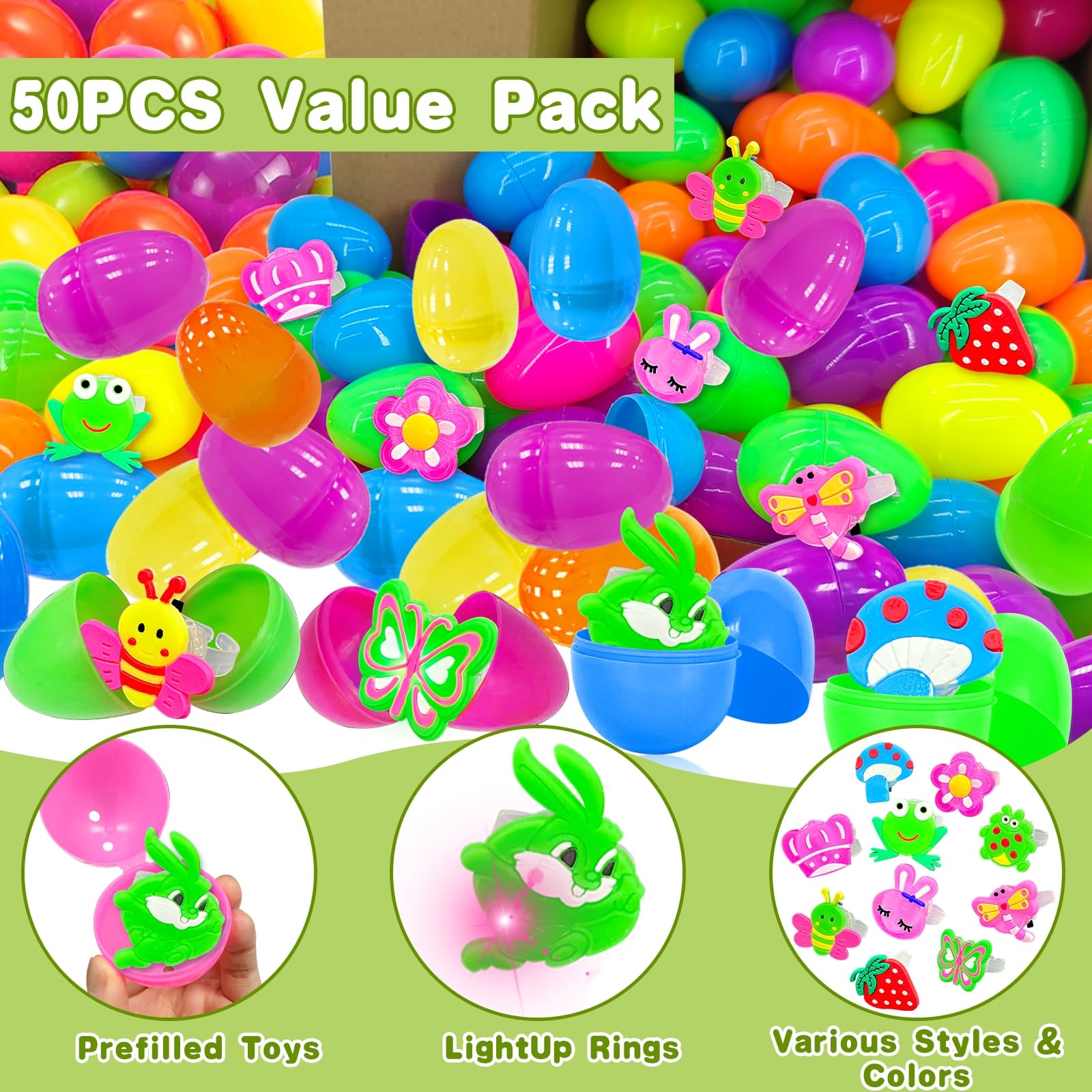 Foto 2 | Paquete De 50 Cestas De Pascua Turnmeon Con 2 Huevos Dorados - Venta Internacional.
